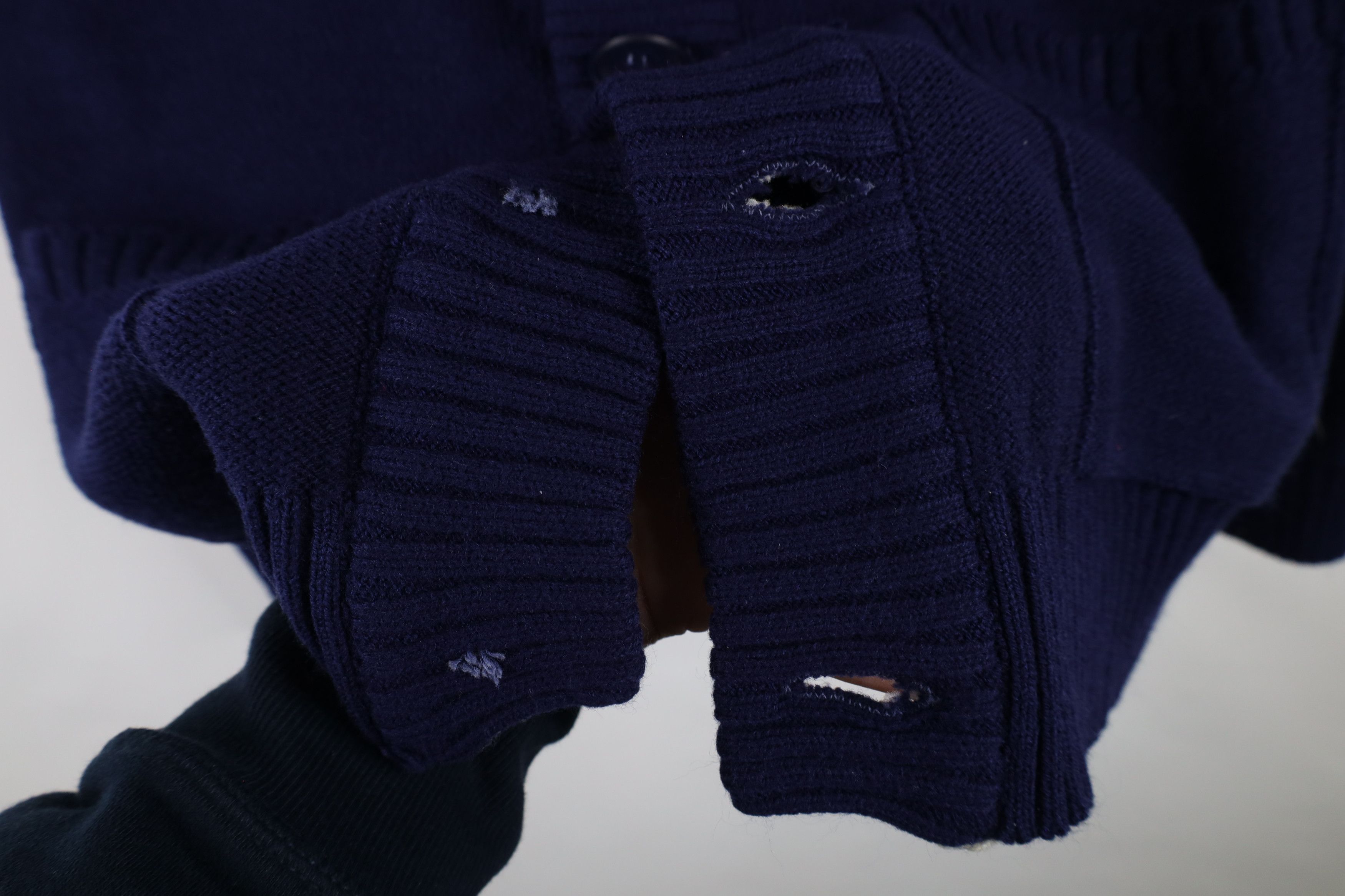 Vintage Vintage 70s Streetwear Shawl Knit Cardigan Sweater Navy Blue Size US XL / EU 56 / 4 - 7 Thumbnail
