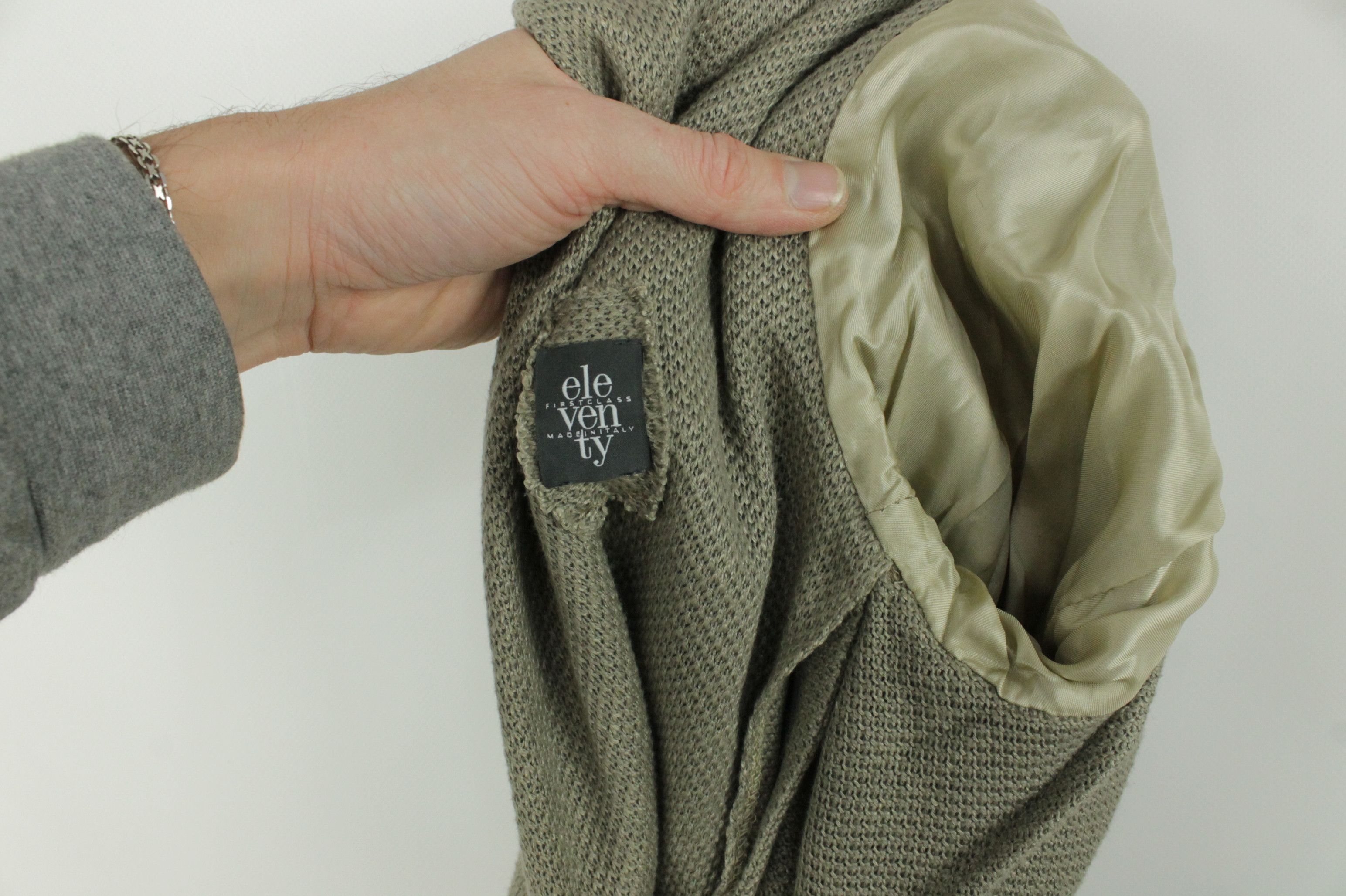 Eleventy Eleventy Tailored Blazer Knit Linen Cotton Blend Jacket Size L / US 10 / IT 46 - 11 Thumbnail