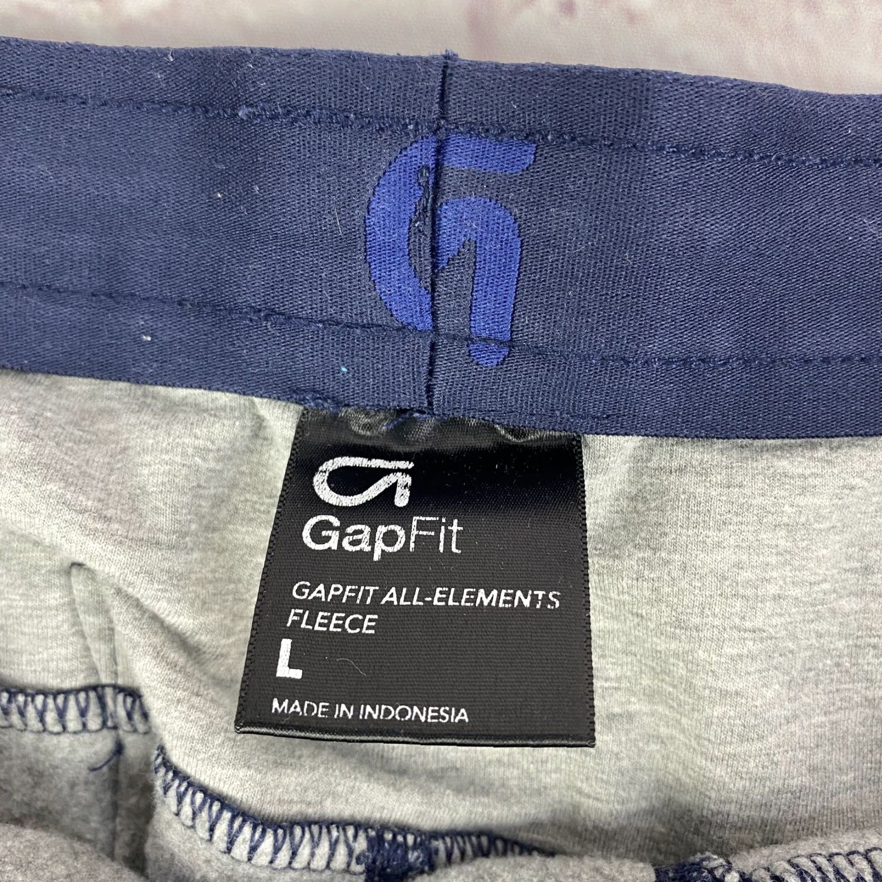 Gap Gap Mens Pants All Elements Fleece Jogger 36in Gray Navy Large Athletic Workout Size US 33 - 3 Thumbnail
