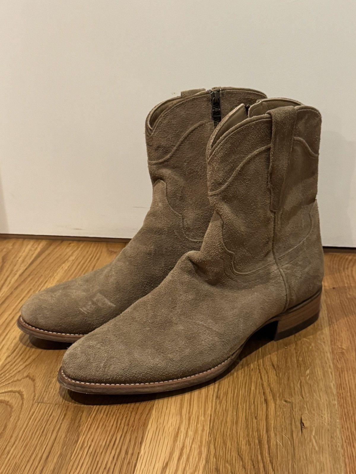Tecovas Tecovas Brown Suede Zip Up Boots 12D Size US 12 / EU 45 - 1 Thumbnail