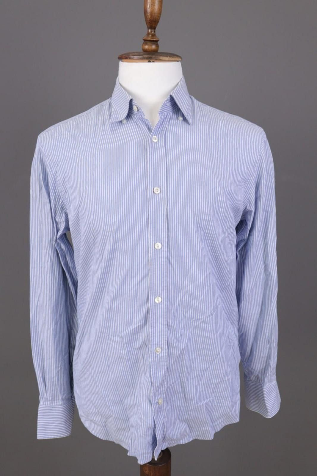 Gieves & Hawkes Gieves & Hawkes Blue Striped Dress Shirt Size 41 / 16 Size US M / EU 48-50 / 2 - 1 Thumbnail