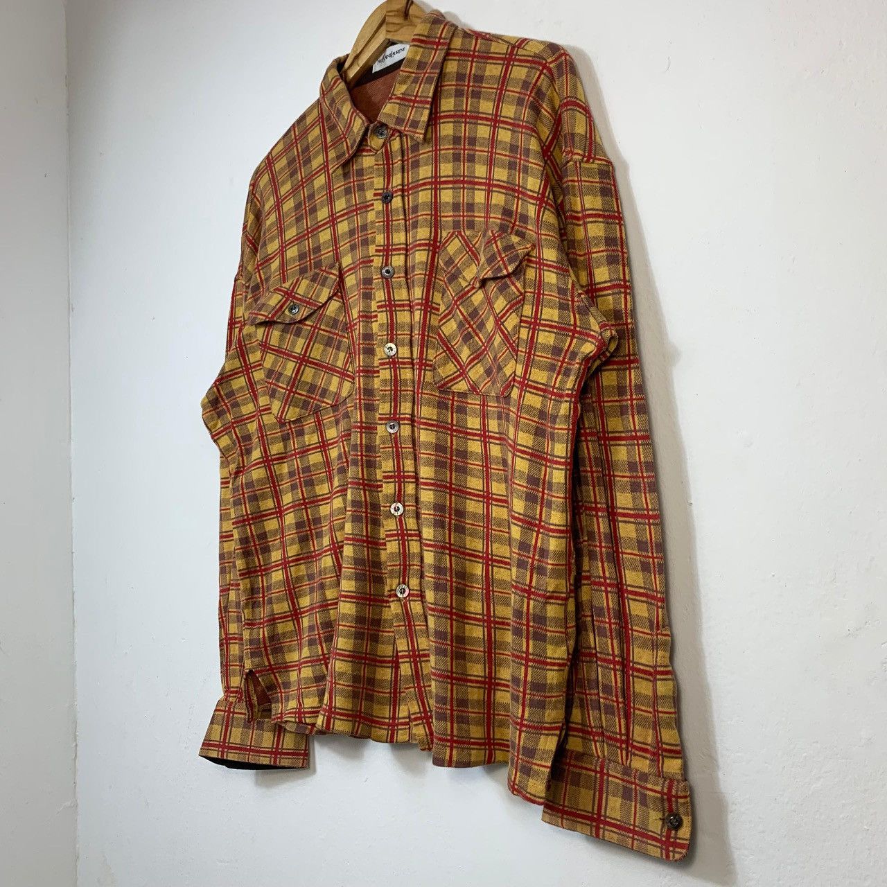 Yves Saint Laurent VTG YSL Yves Saint Laurent Check Flannel Shirt Long Sleeve Size US L / EU 52-54 / 3 - 4 Thumbnail