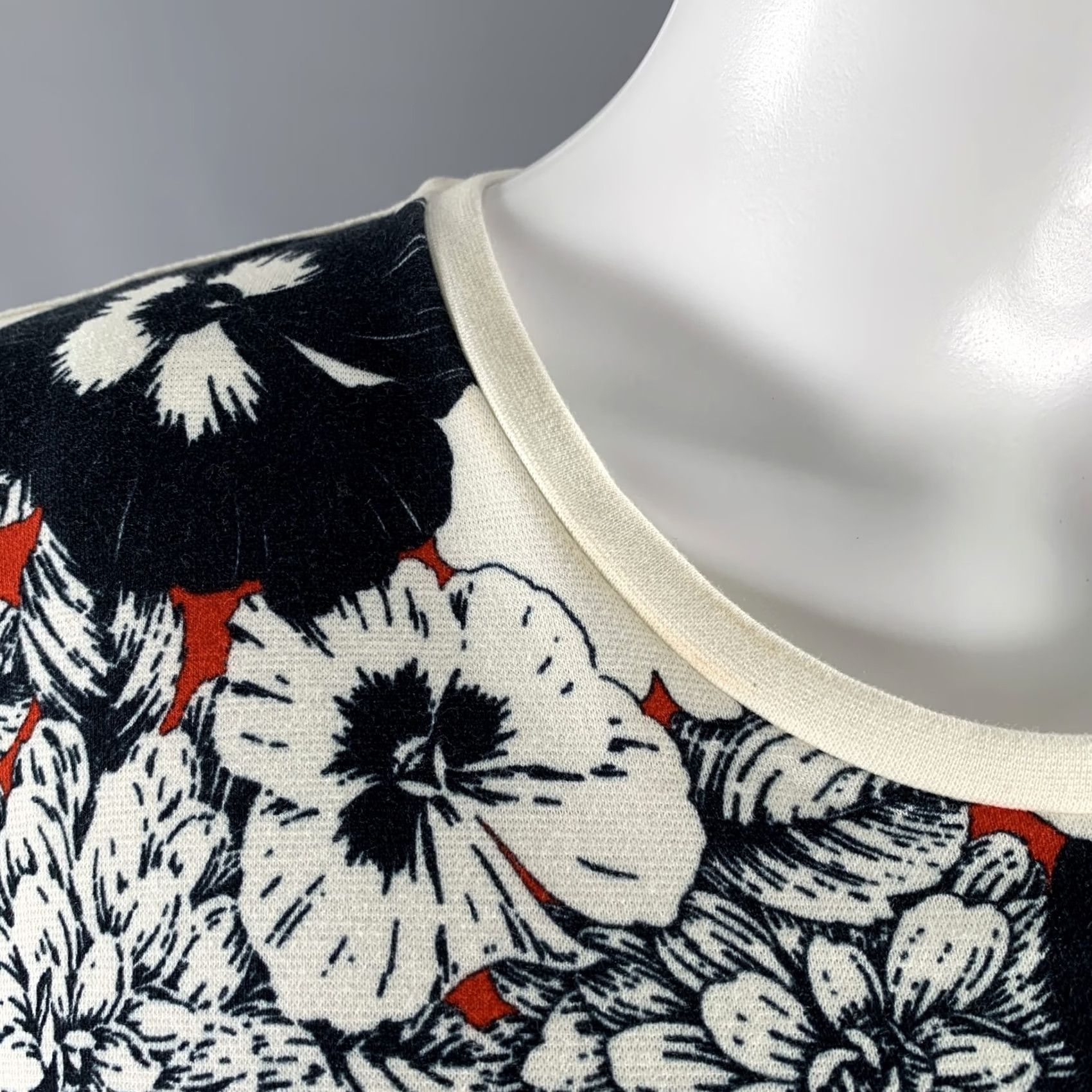 Prabal Gurung PRABAL GURUNG Size S Navy Cream Floral Sheath Cocktail Dress Womens Size S / US 4 / IT 40 - 4 Thumbnail