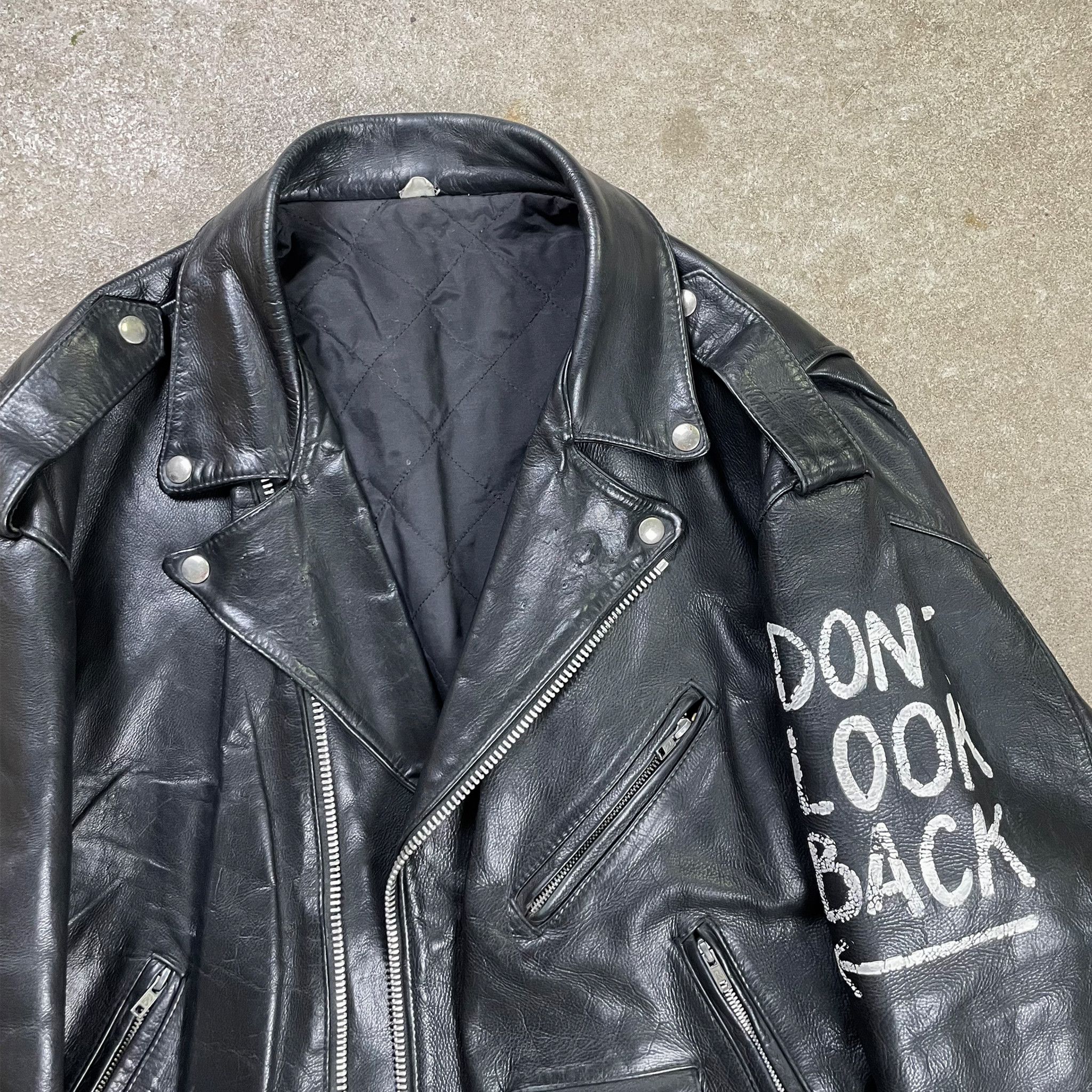 Vintage Vintage Redskins Black Painted Genuine Leather Jacket Size US L / EU 52-54 / 3 - 2 Thumbnail