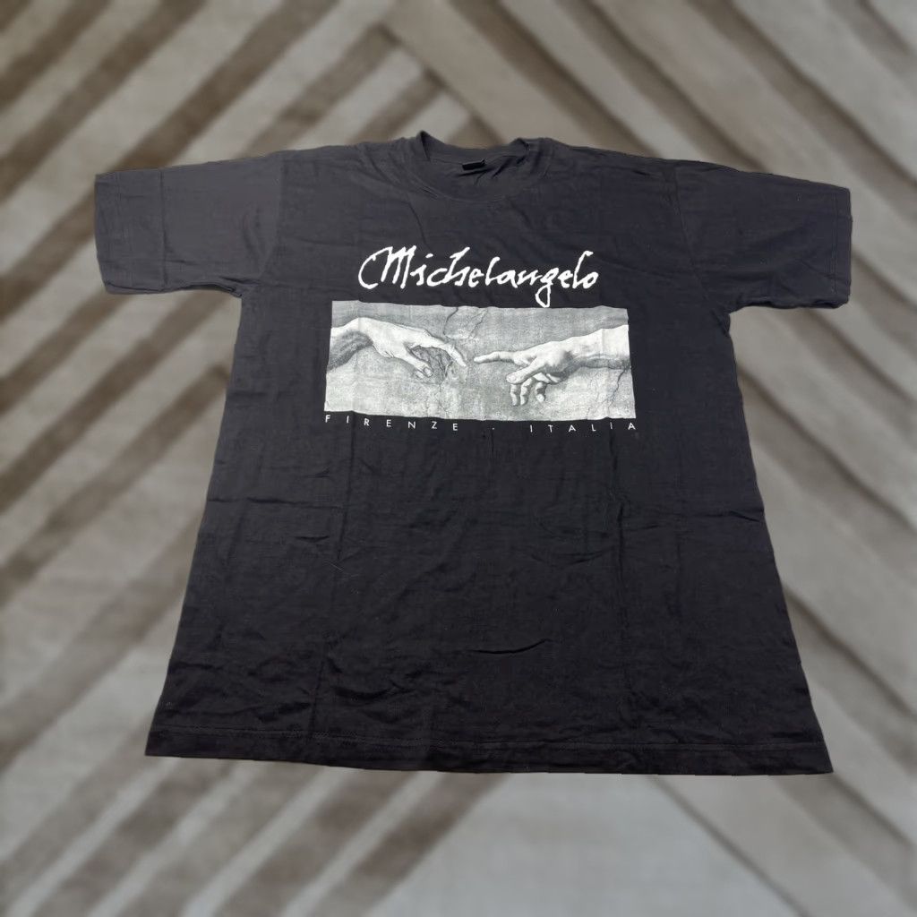Vintage VINTAGE Michelangelo Sistine Chapel T-Shirt XL Art Tee Firenze Italia PWC Men Short Sleeve Black 90s Art Shirt Size US XL / EU 56 / 4 - 1 Thumbnail