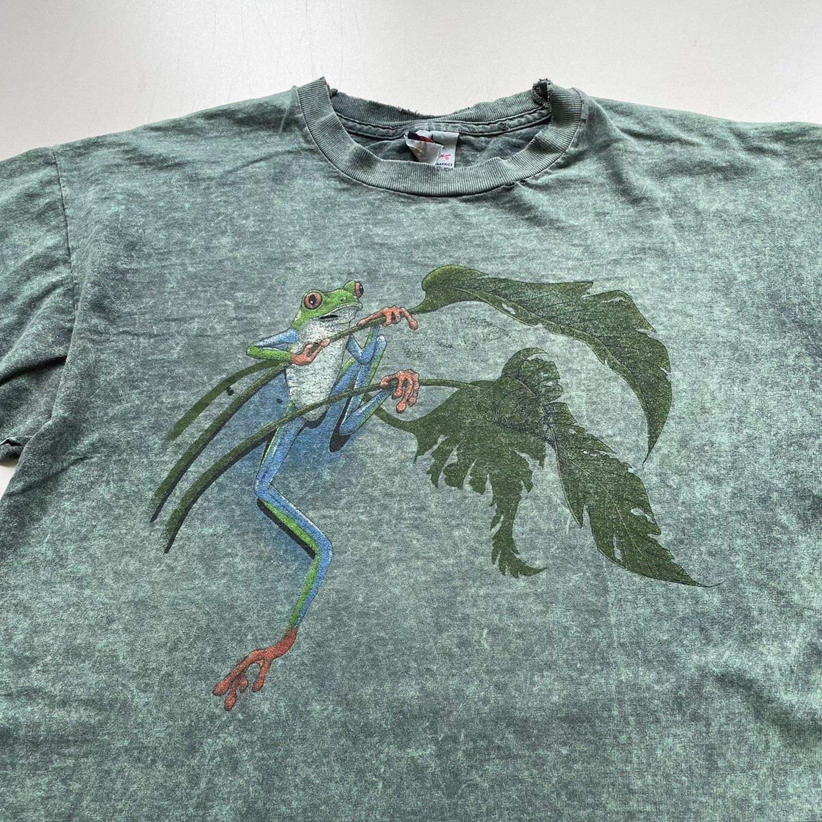 Vintage Vintage 90s Rainforest Frog Animal Art Shirt Large Tie Dyed Size US L / EU 52-54 / 3 - 2 Thumbnail