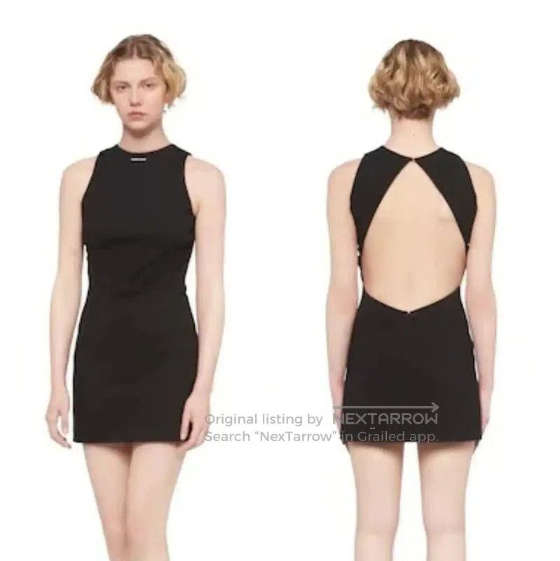 Miu Miu Miu Miu Black Sleeveless Logo Mid-Length Dress . Size S / US 4 / IT 40 - 5 Thumbnail