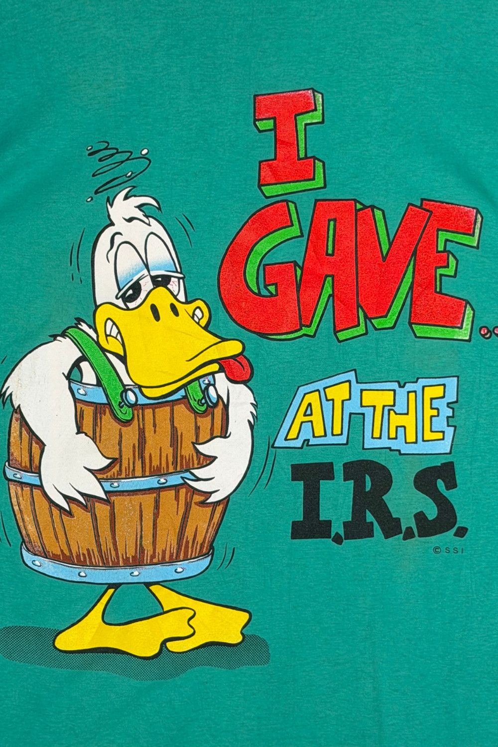 sss Vintage 90s IRS Duck Graphic Tee SSI usa Made Humor T-Shirt Size US XL / EU 56 / 4 - 5 Thumbnail
