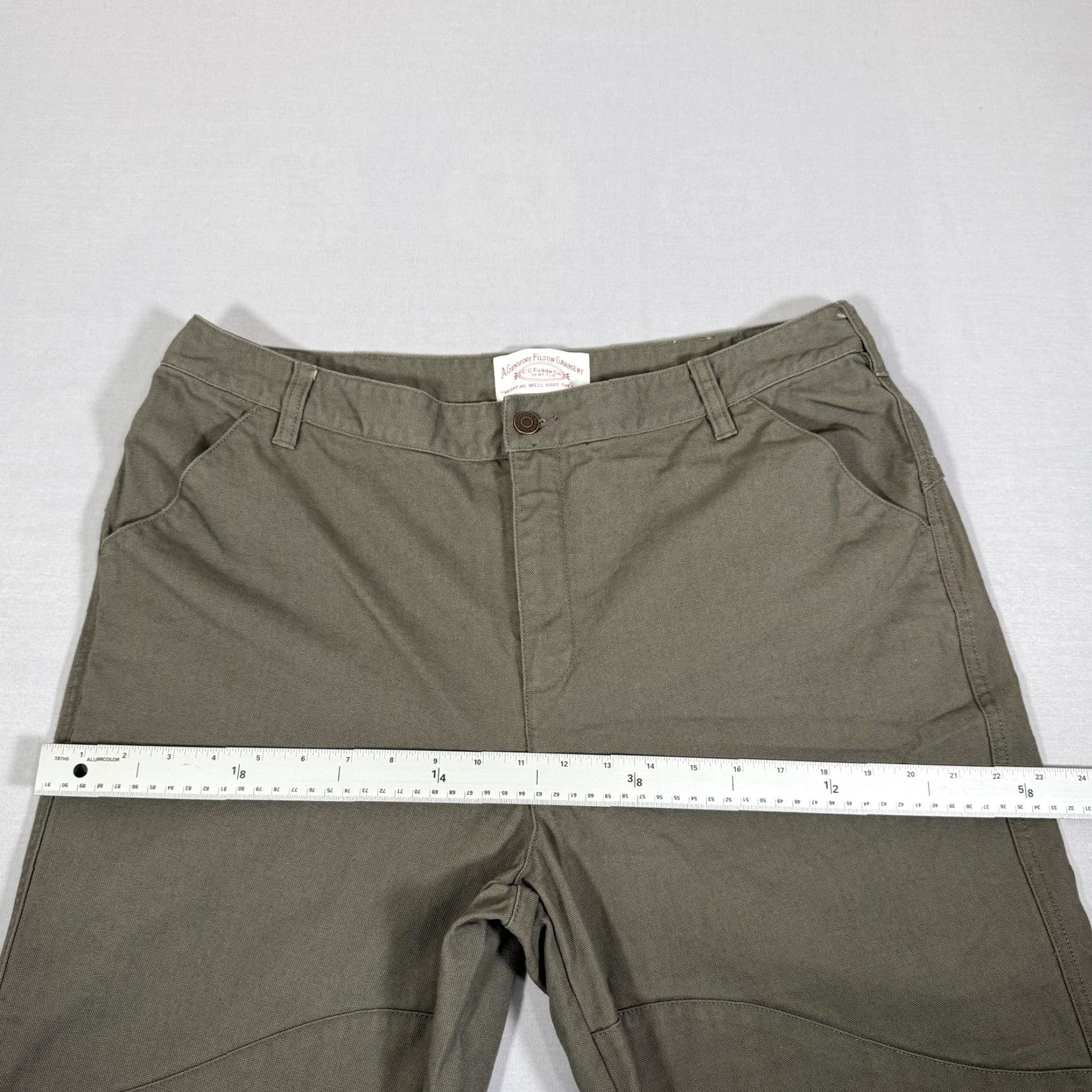 Filson Filson Womens Work Pants 16 Green Canvas Utility Hiking Chino Regular Fit Size 38" / US 16 / IT 52 - 7 Thumbnail