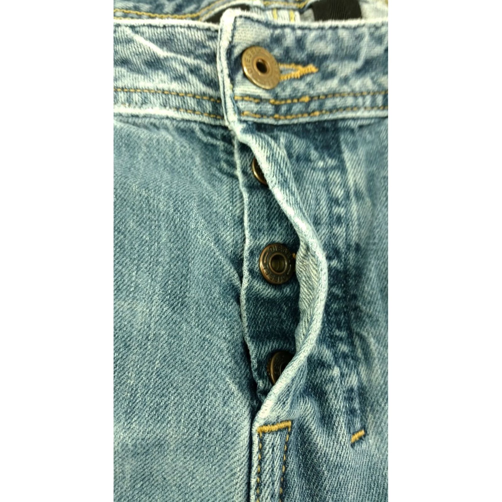 Diesel VINTAGE Diesel Zathan Distressed Button Fly Bootcut Jeans Men 35 33 Blue Cotton Denim 9.5" Leg Opening Mens Size US 35 - 7 Thumbnail