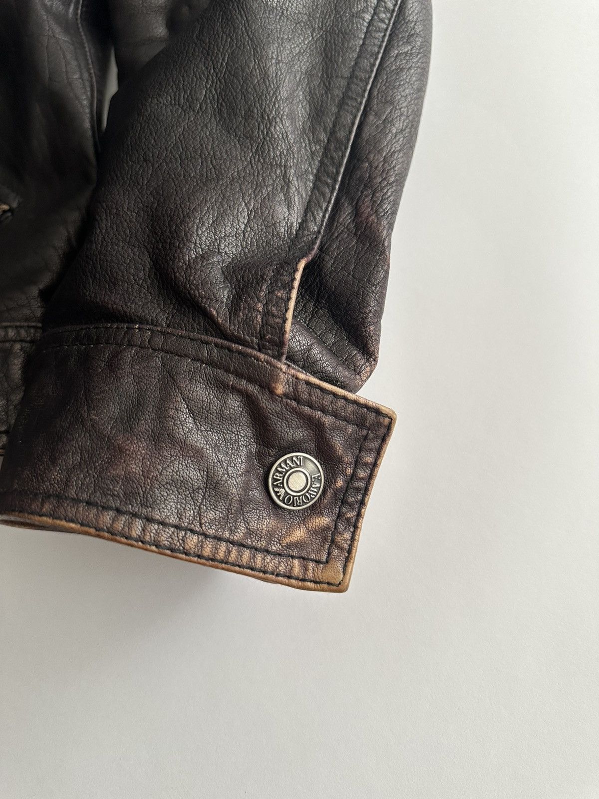Emporio Armani Emporio Armani 2000’s Aged Leather Jacket Size US M / EU 48-50 / 2 - 8 Thumbnail