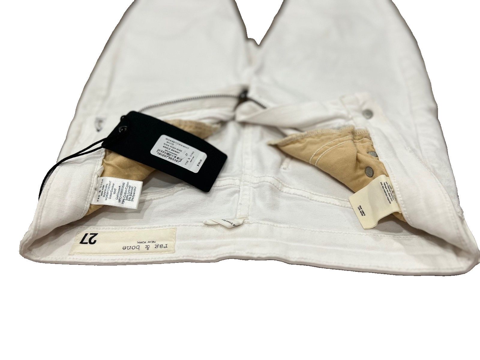Rag & Bone Rag & Bone Nina High-Rise Skinny Ankle Jeans in White ( 27 ) Size 27" / US 4 / IT 40 - 4 Thumbnail