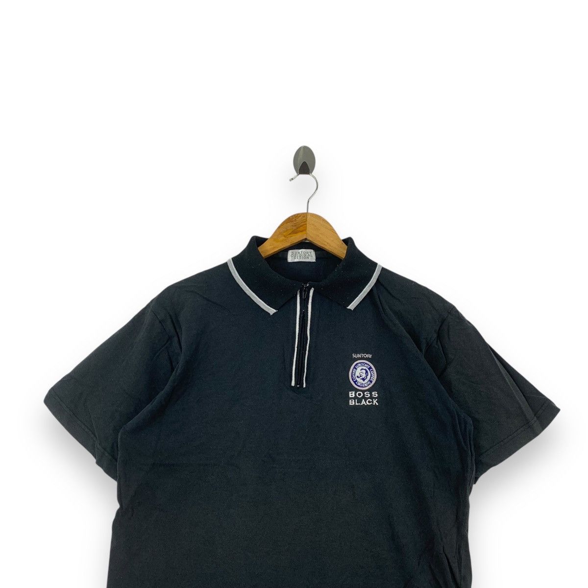 Vintage Vintage SUNTORY BOSS BLACK COFFEE Half Zipper Tee Shirt Polo Size US L / EU 52-54 / 3 - 2 Thumbnail