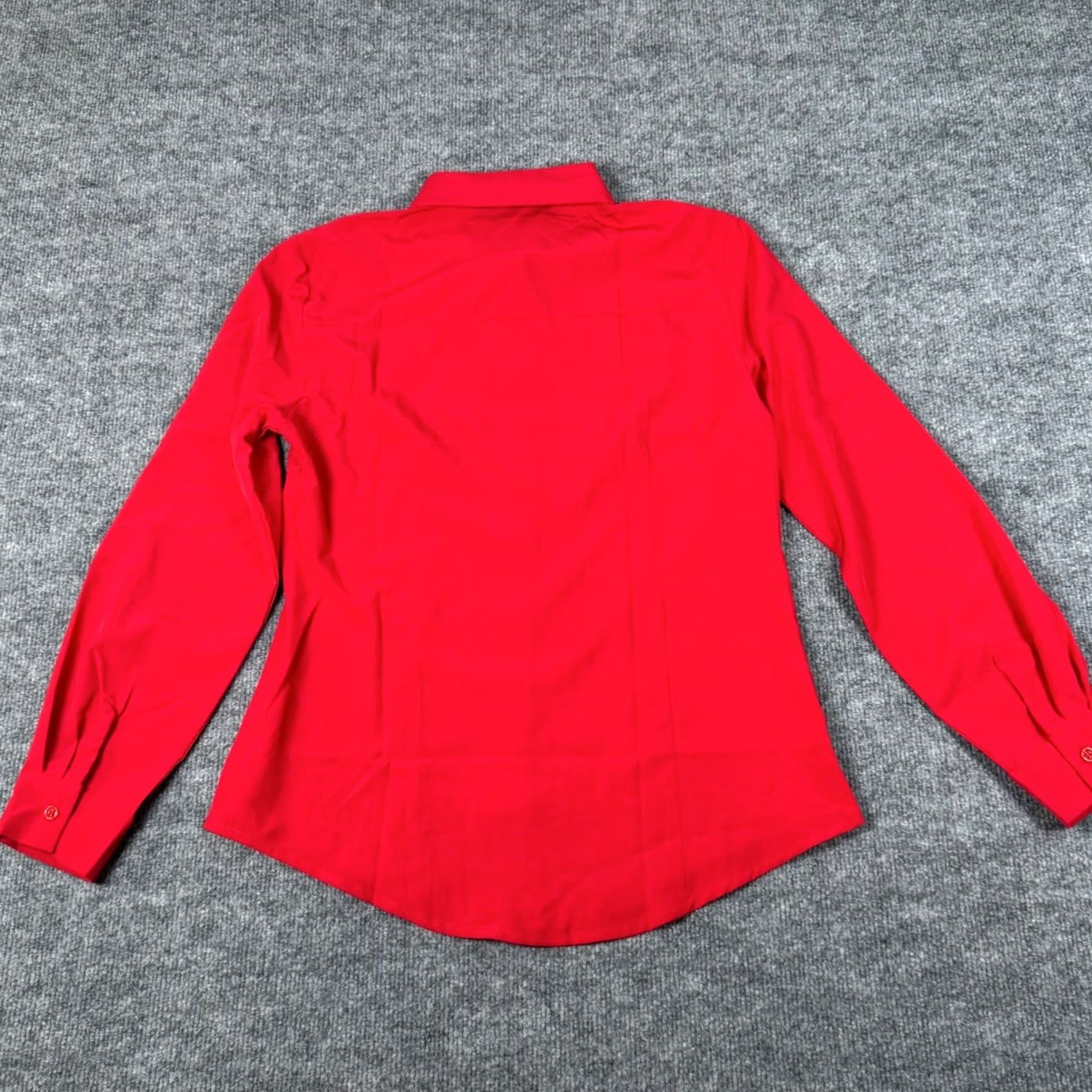 Vintage Atulenihi Red Button-Up Blouse Women Long Sleeve Slim Fit Workwear Office Smart Casual Regular S Small Button-Up Red Women Shirt Size S / US 4 / IT 40 - 6 Thumbnail