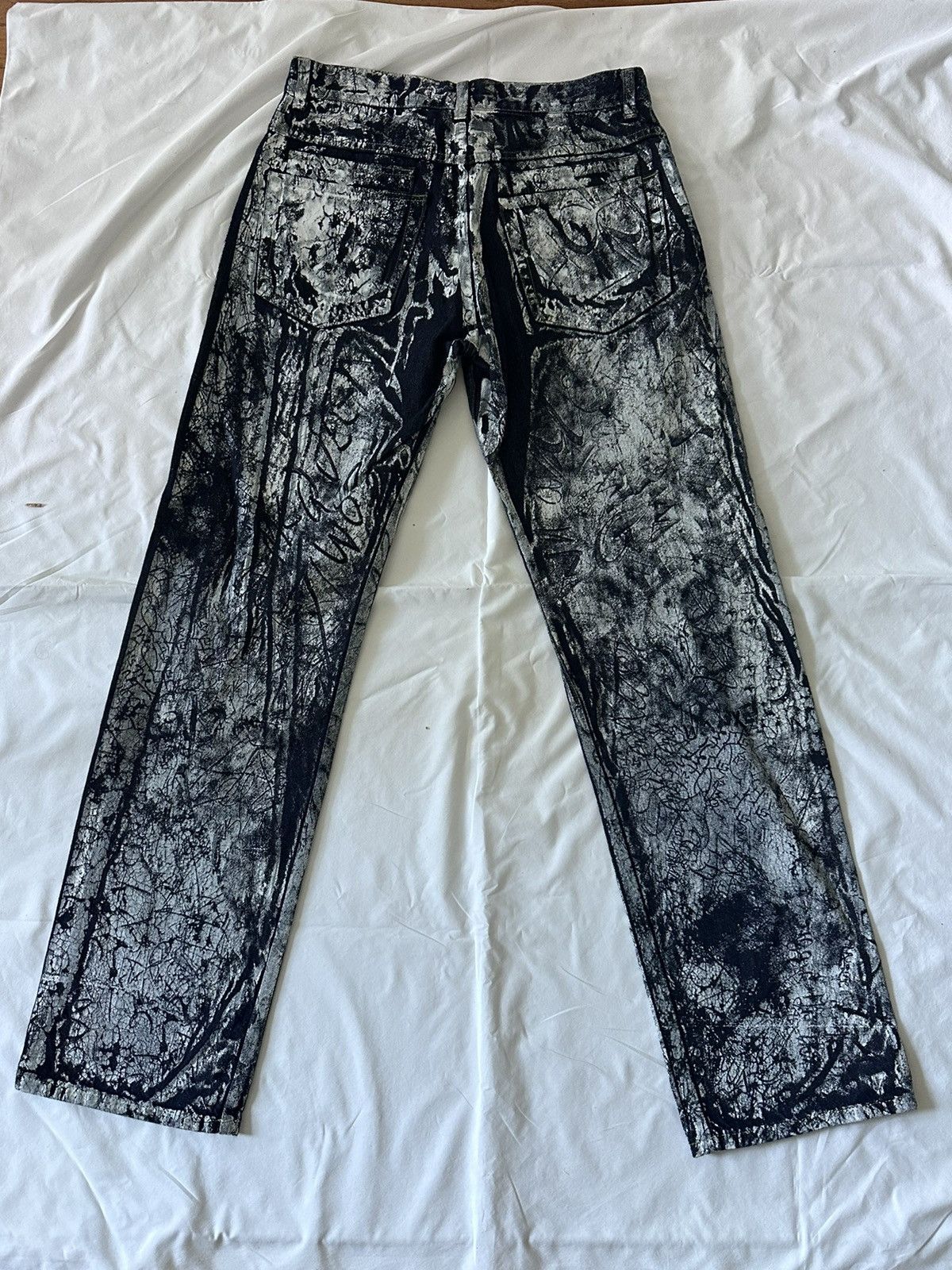Alexander McQueen Alexander McQueen A/W 2000 Hand Painted Denim RARE Size US 34 / EU 50 - 3 Thumbnail