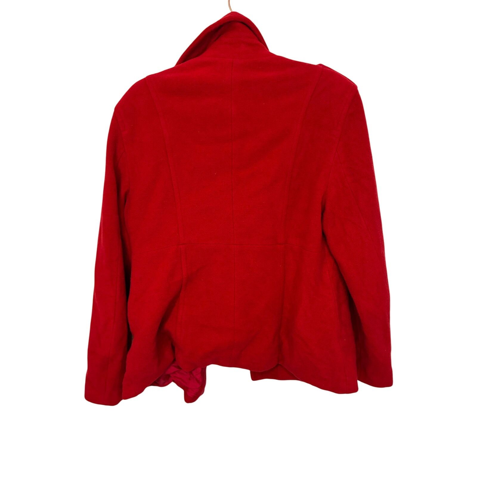 Boston Proper Boston Proper Red Double Breasted Wool Pea Coat 12 Red Size XL / US 12-14 / IT 48-50 - 5 Thumbnail