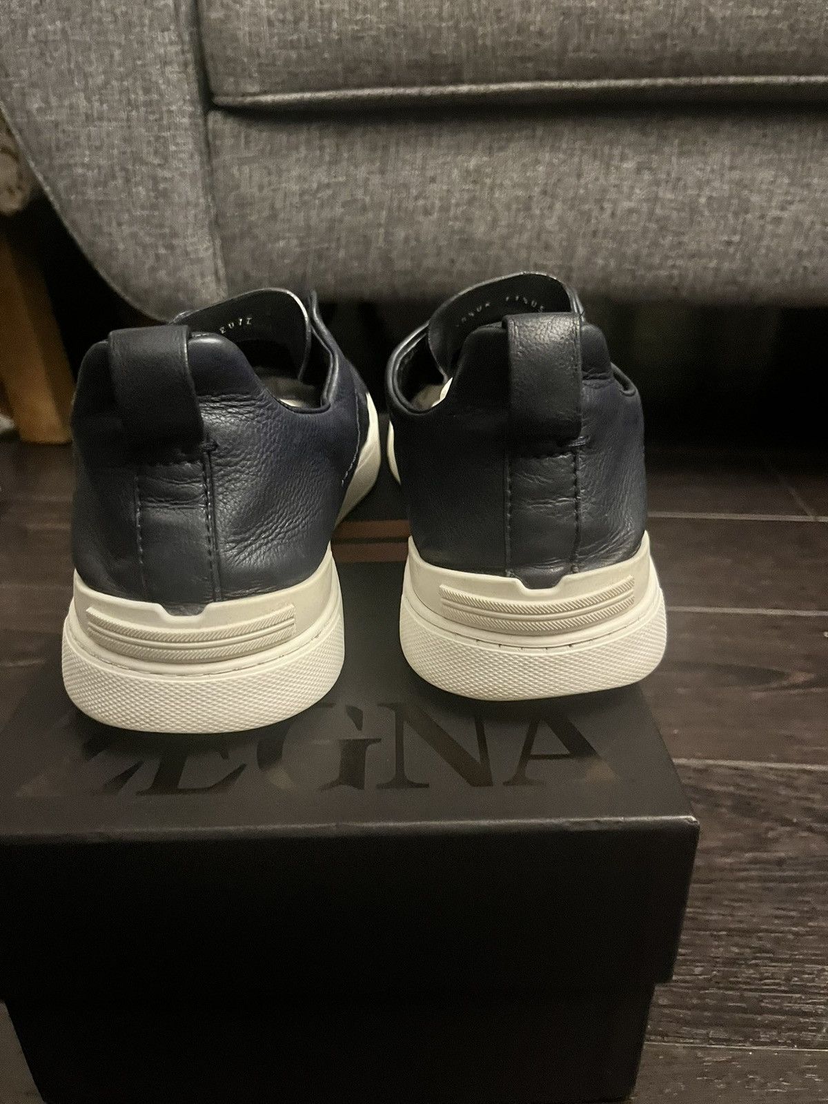 Ermenegildo Zegna Zegna navy secondskin triple stitch uk 10.5 eu 44.5 Size US 11.5 / EU 44-45 - 5 Thumbnail