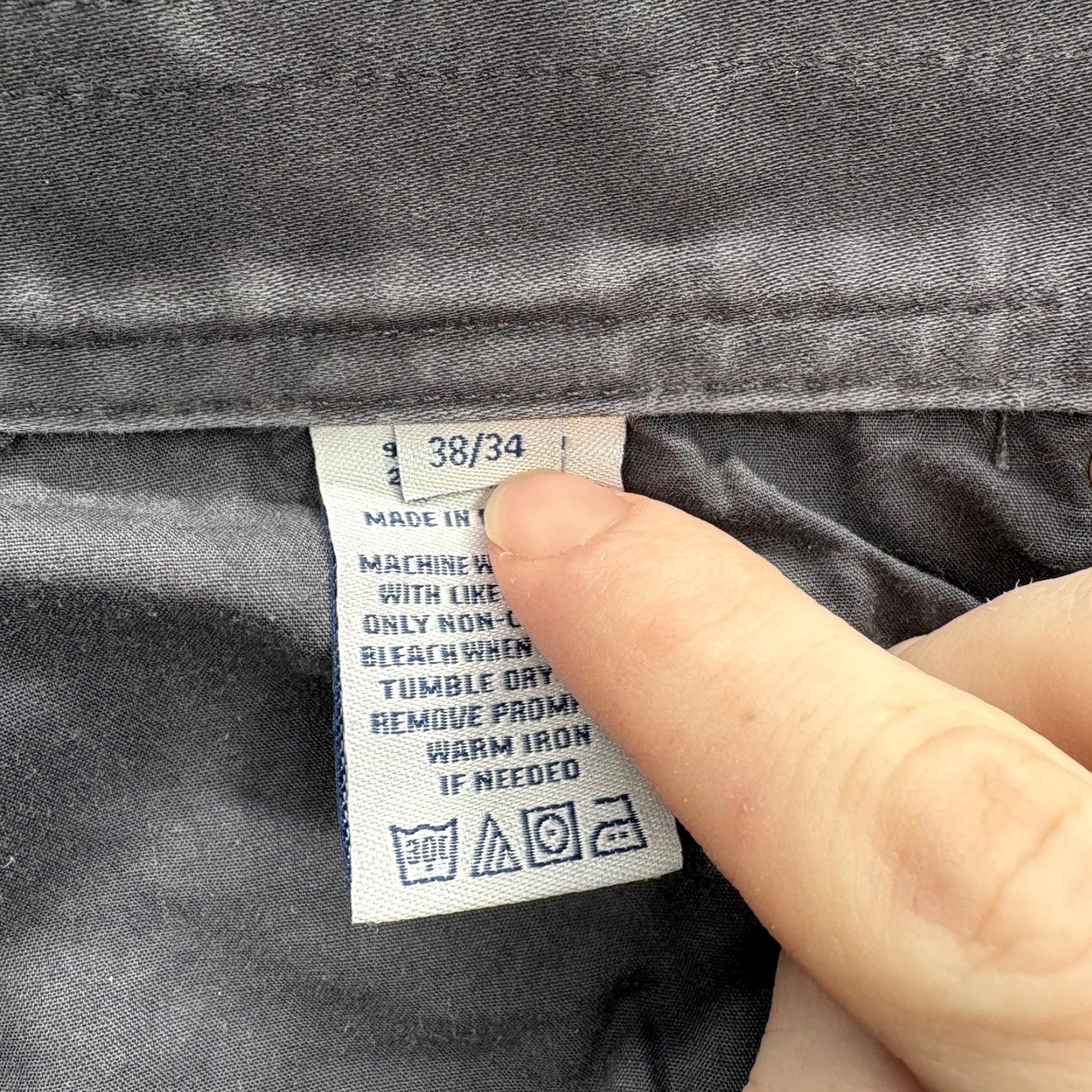 Vintage Onward Reserve Five-Pocket Pants Mens 38x34 Gray Stretch Straight Casual Workwear Regular Rise Mid Size US 38 / EU 54 - 6 Thumbnail