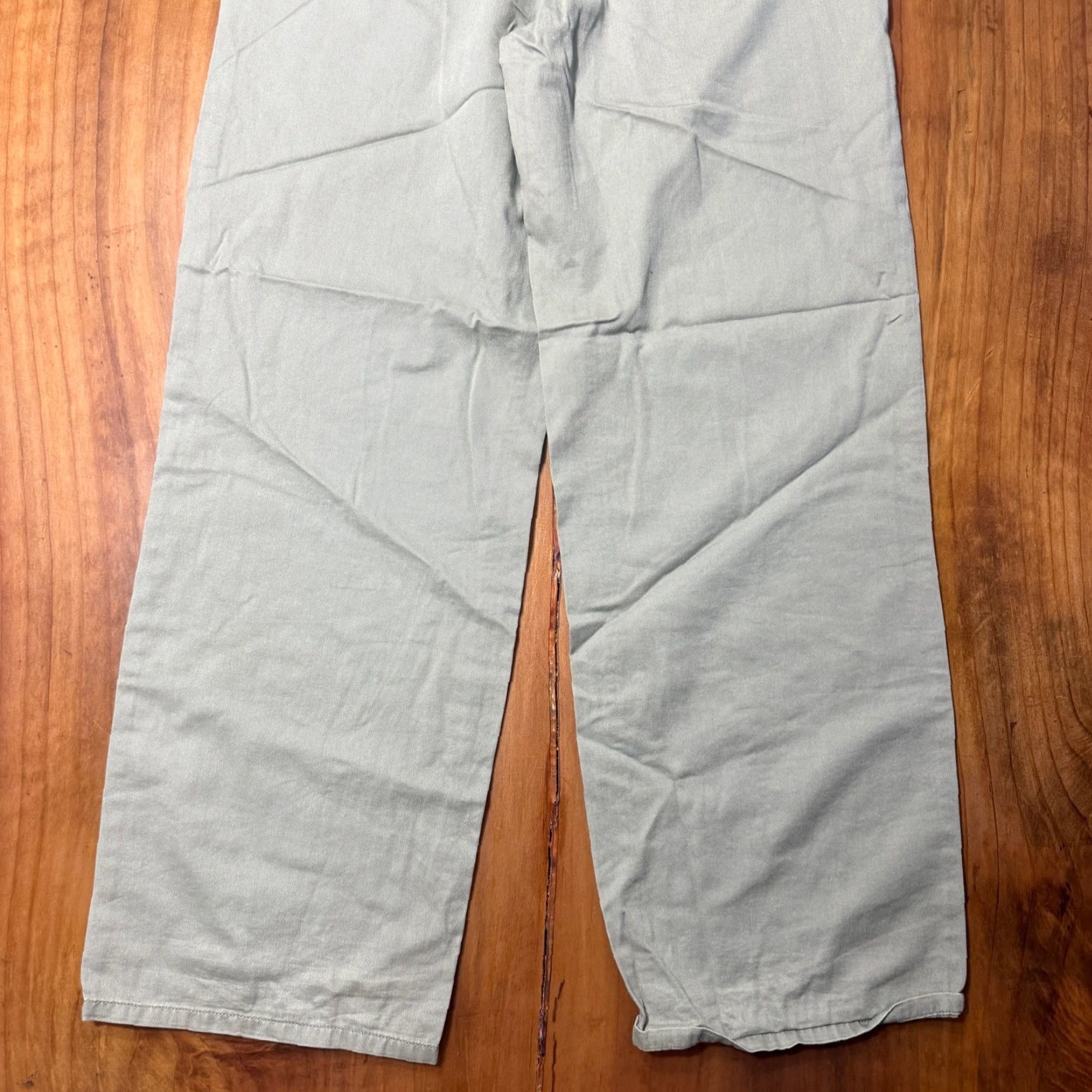 Bdg VINTAGE BDG UO Y2K Pants Men M Cotton Drawstring Baggy Wide Leg 30in Inseam Chino 5-Pocket Logo Travel Winter Fall Green Mens Size US 31 - 7 Thumbnail