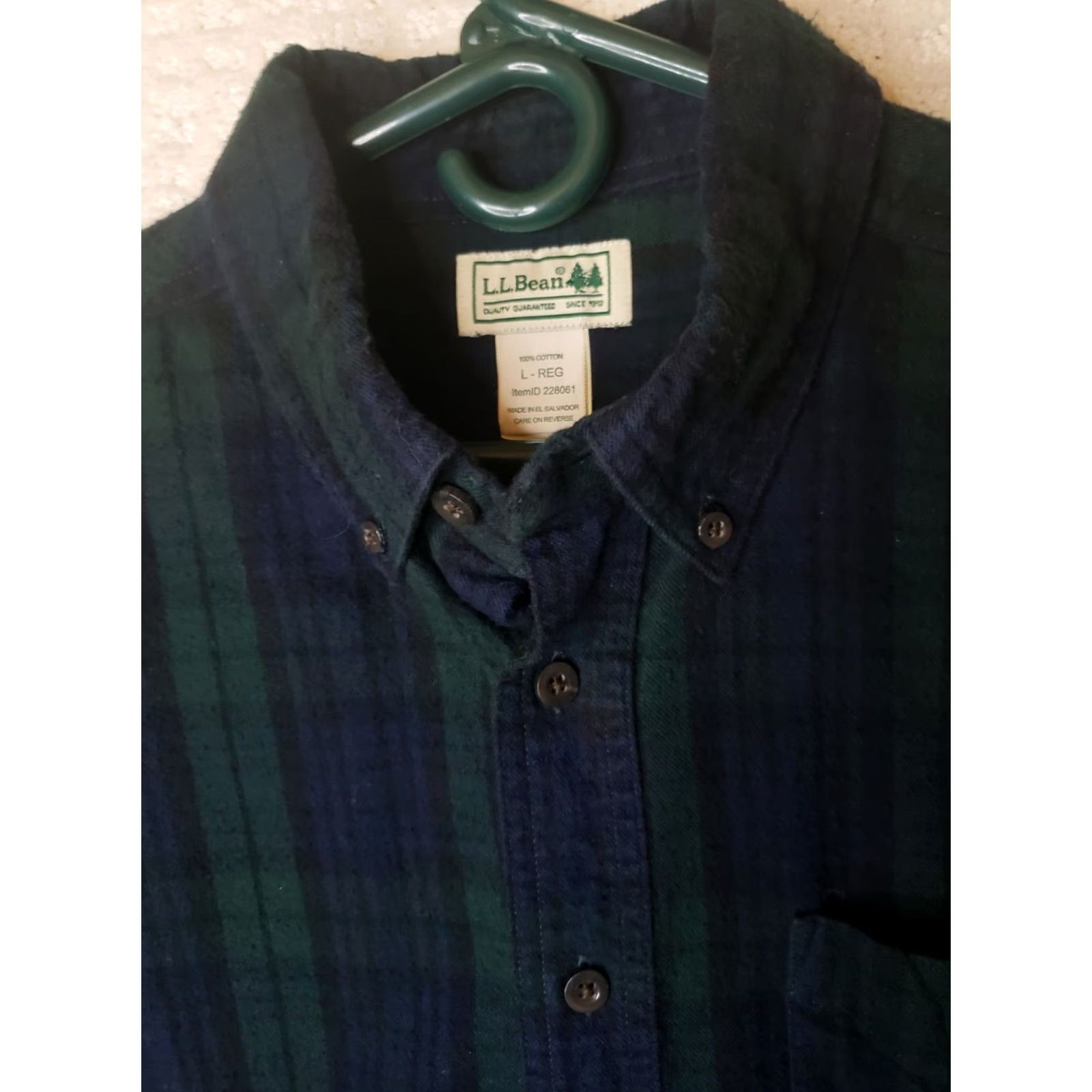 Vintage L.L.Bean Flannel Plaid Long Sleeve Button-Up Mens L Reg Blue Green Shirt Size US L / EU 52-54 / 3 - 5 Thumbnail