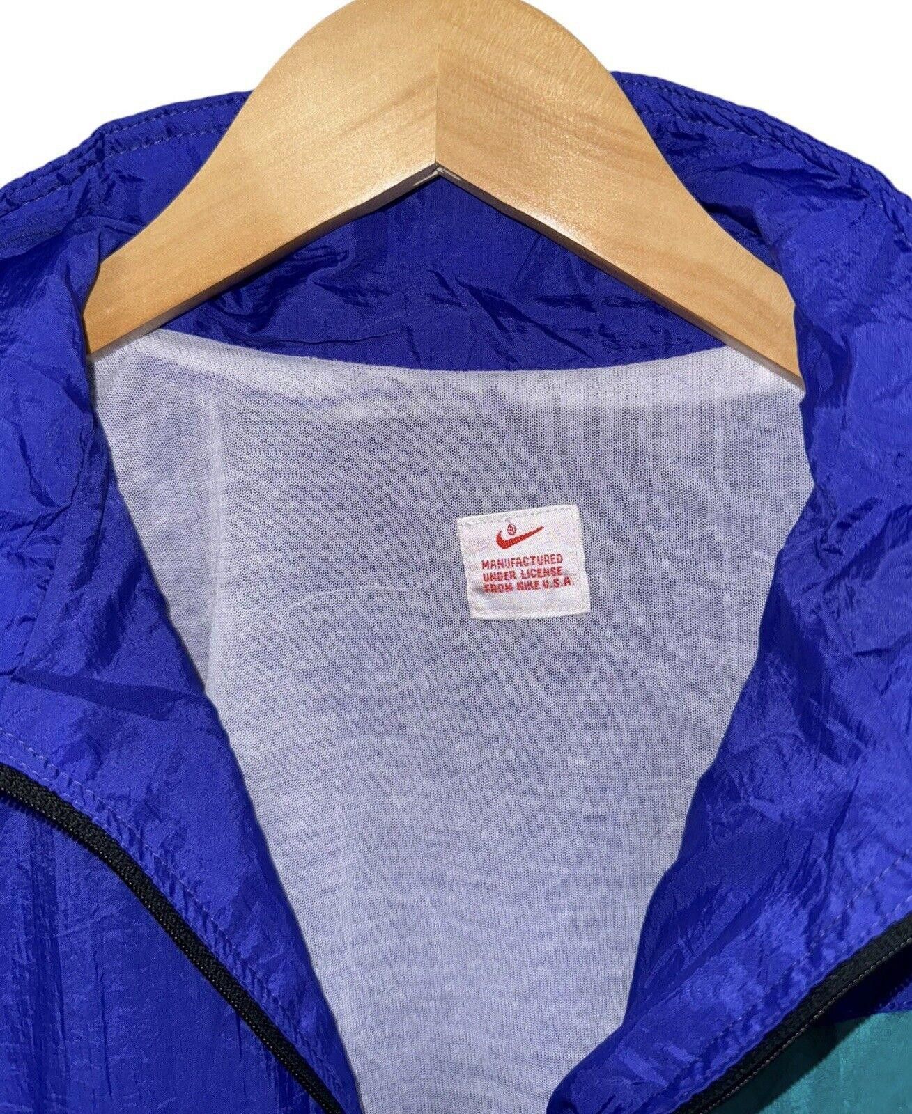Nike Vintage Nike 90s Grape Aqua Purple Full Zip Windbreaker XL Size US XL / EU 56 / 4 - 7 Thumbnail