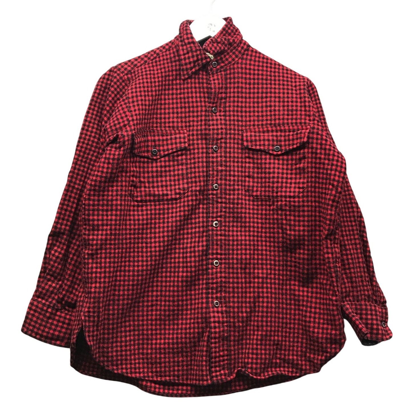 L.L. Bean Vintage LL Bean Wool Blend Button Up Shirt Men's M Check Red Size US M / EU 48-50 / 2 - 1 Thumbnail