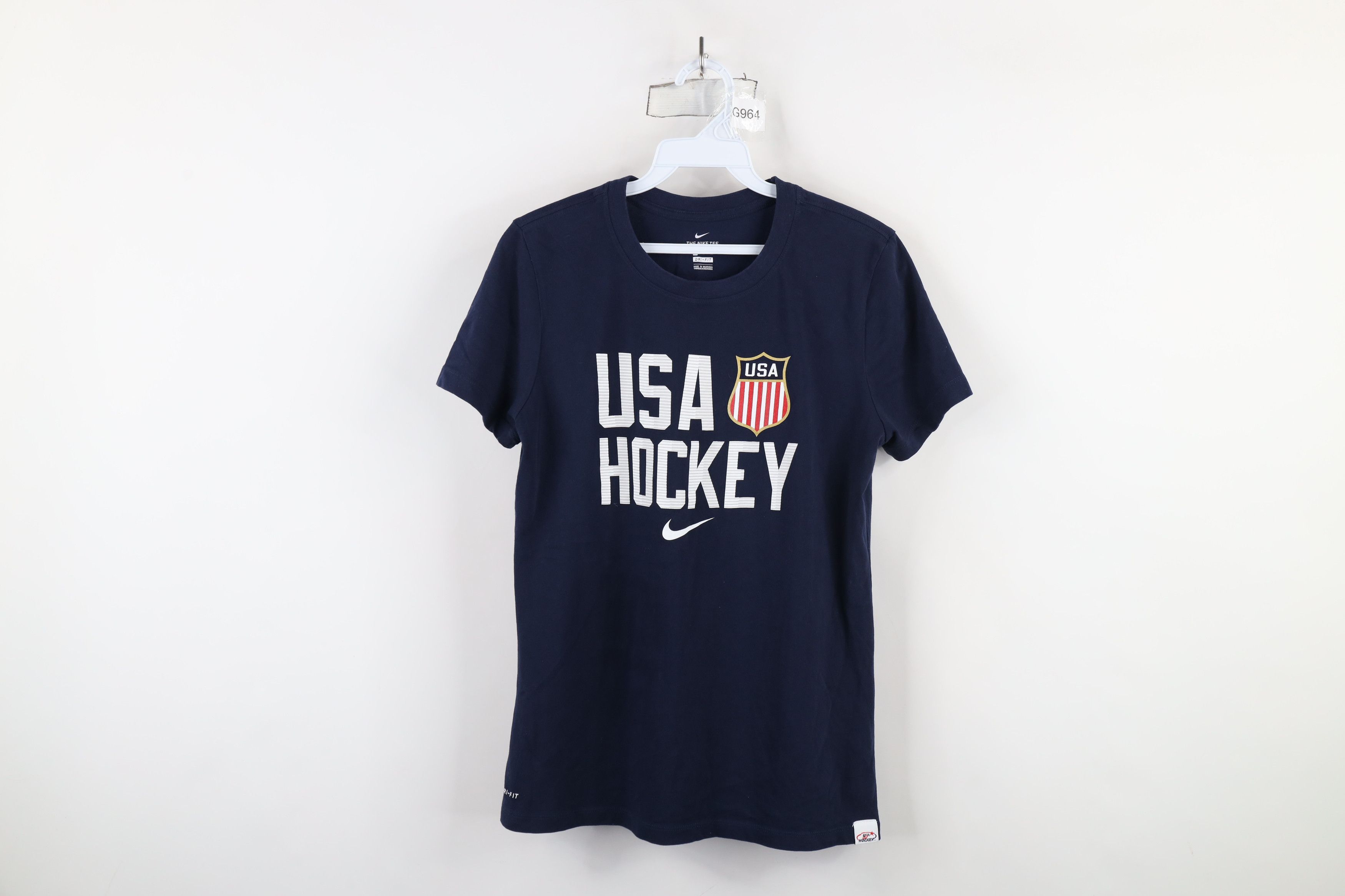 Nike × Vintage Nike Dri-Fit Spell Out USA Hockey Short Sleeve T-Shirt Size M / US 6-8 / IT 42-44 - 1 Thumbnail