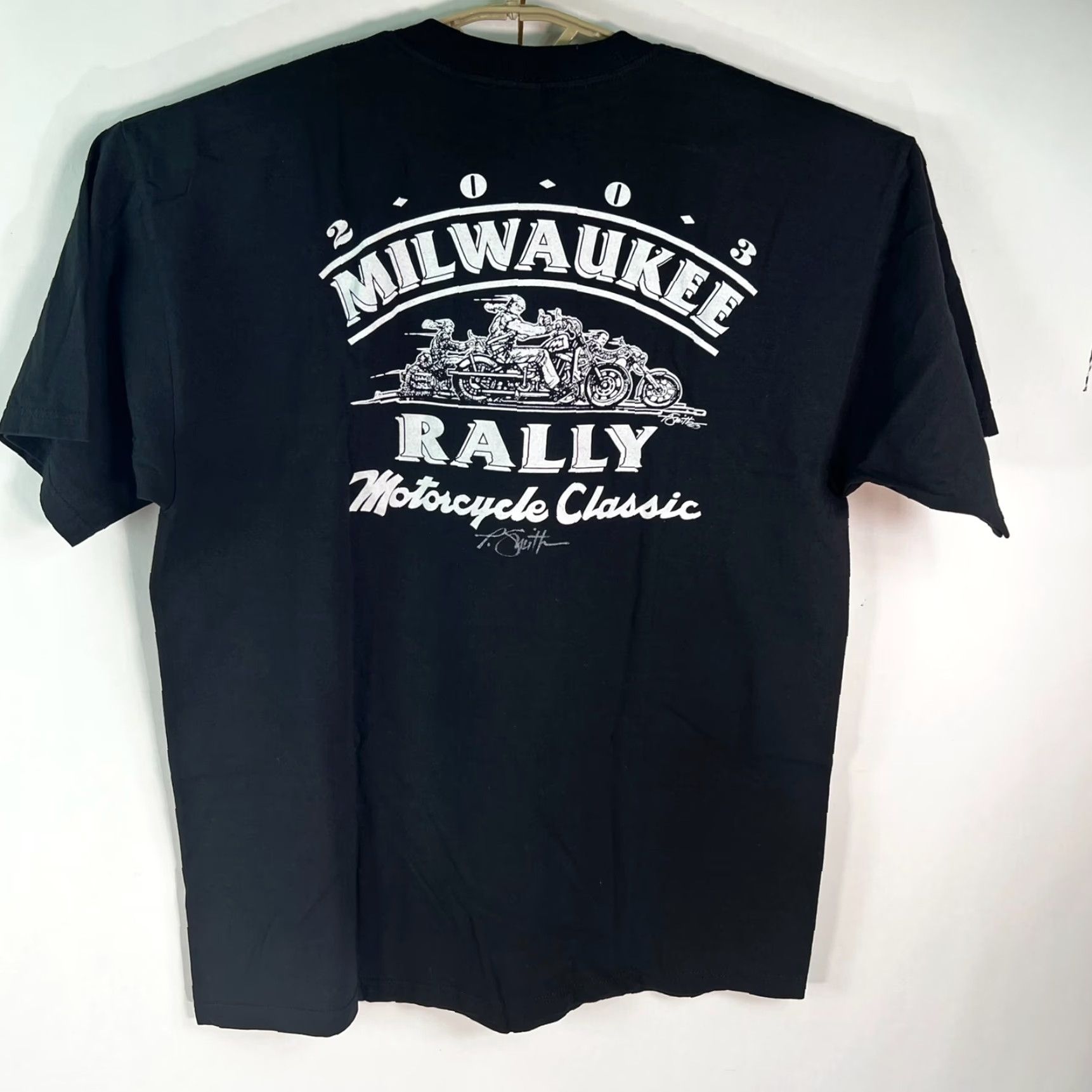 Hanes VINTAGE Harley Davidson Motorcycle HOG Milwaukee Rally Men's T-Shirt XL Black Graphic 2000s Size US XL / EU 56 / 4 - 5 Thumbnail