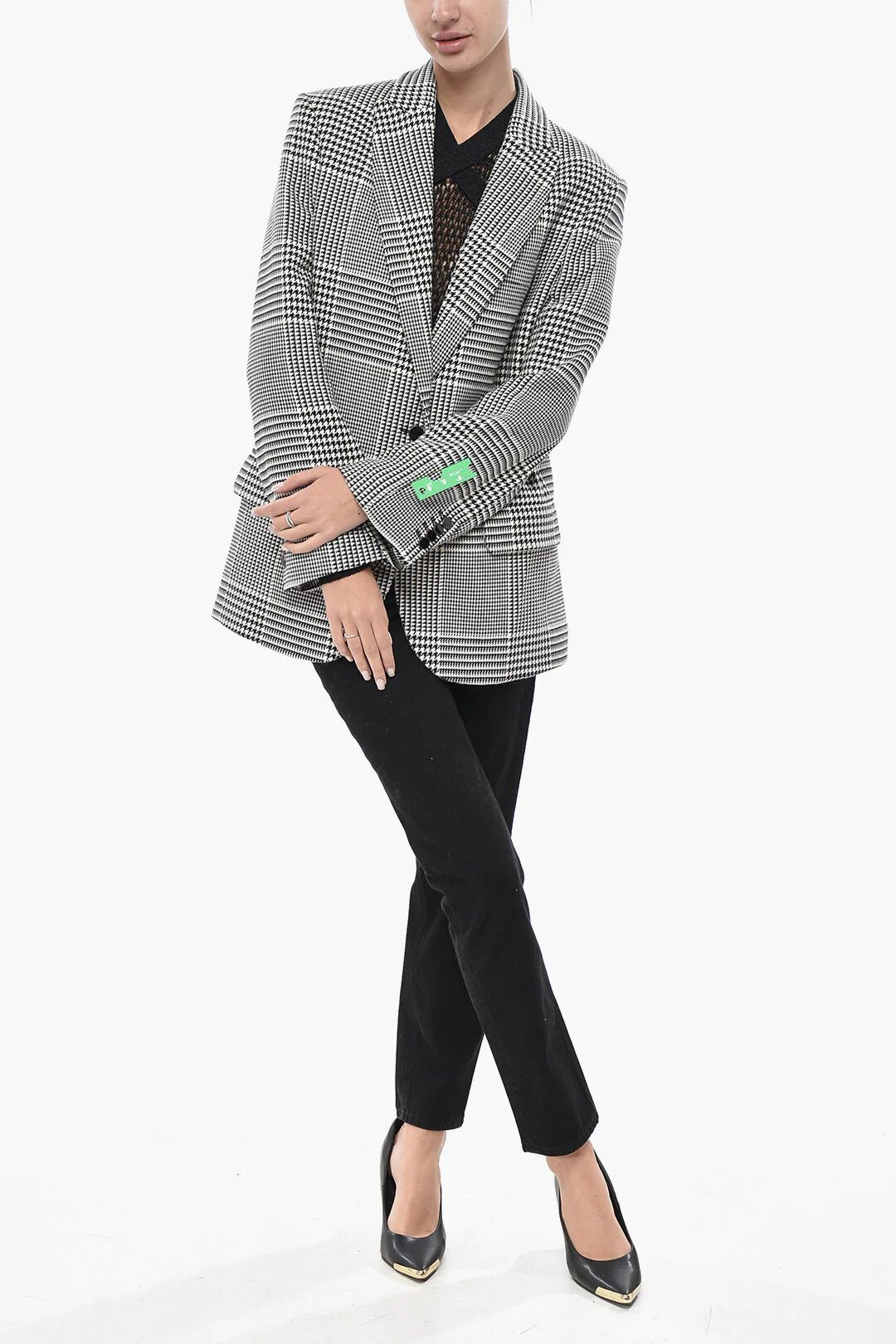 Off-White og1mm0426 Formal Blazer in White & Black Size S / US 4 / IT 40 - 4 Thumbnail