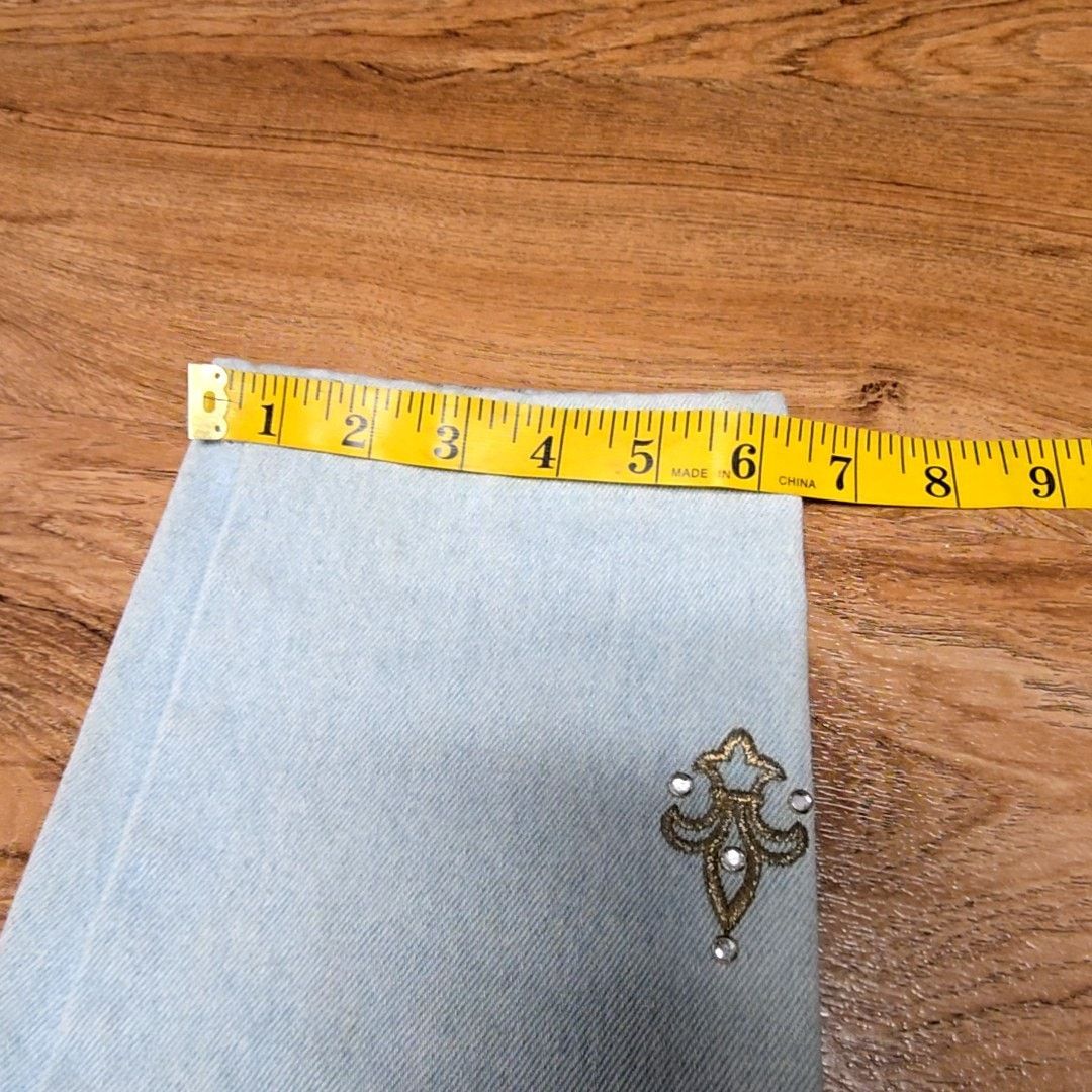 Monique Lhuillier Vintage Monique Fleur De Lis Embroidered Jeans 7/8 Size 30" / US 8 / IT 44 - 15 Thumbnail