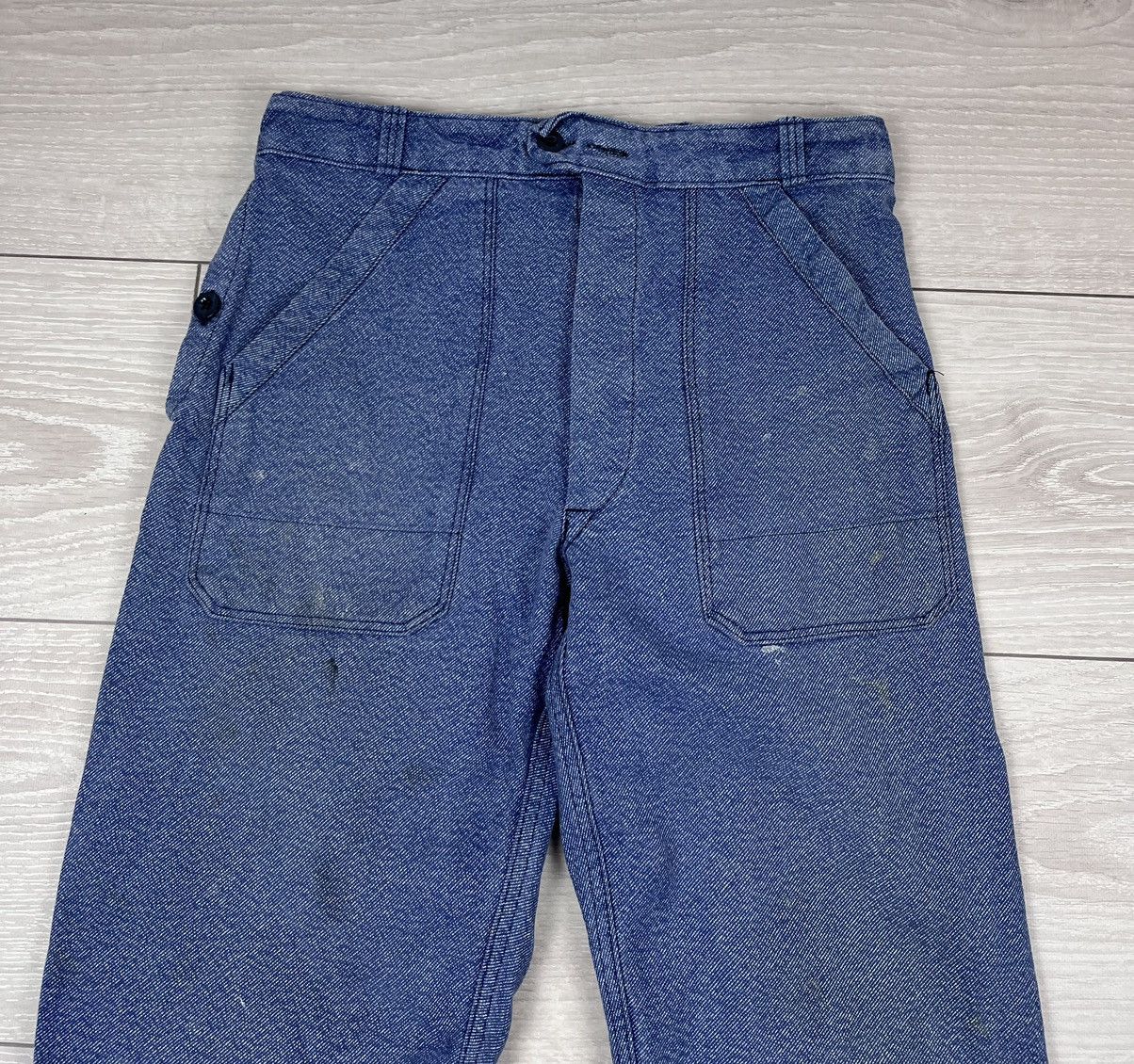Le Laboureur Le Laboureur Vintage 80s Blue French Work Canvas Pants Size US 32 / EU 48 - 5 Thumbnail