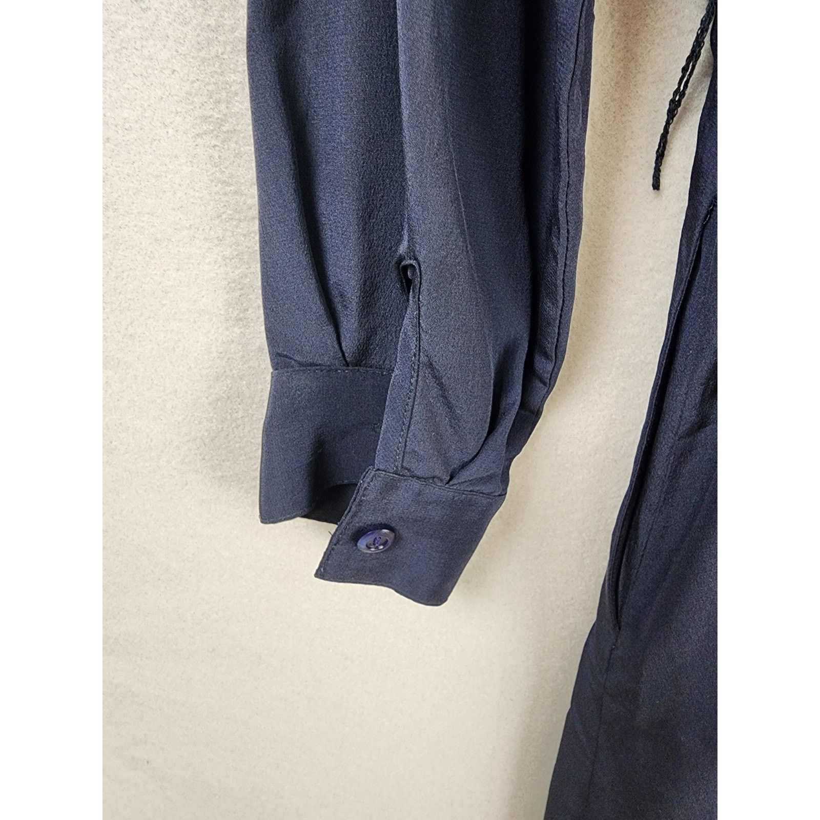 Other Talbots 100% Silk Navy Shirt Dress Size 10 Collared Button Size L / US 10 / IT 46 - 9 Thumbnail