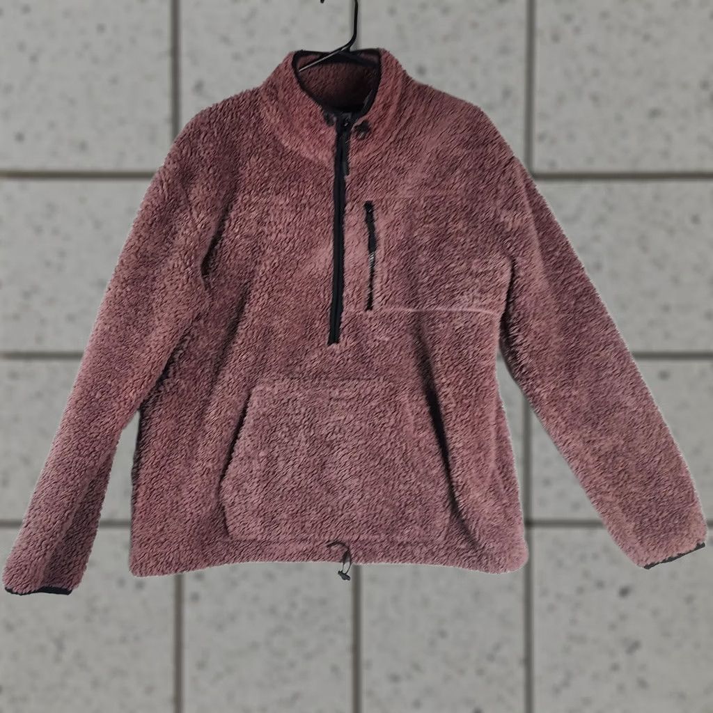 Victoria's Secret VINTAGE? No — Victoria's Secret PINK Sweatshirt Pullover Zip Collared Fleece Pink Mauve M Women's Activewear Walking Size M / US 6-8 / IT 42-44 - 1 Thumbnail