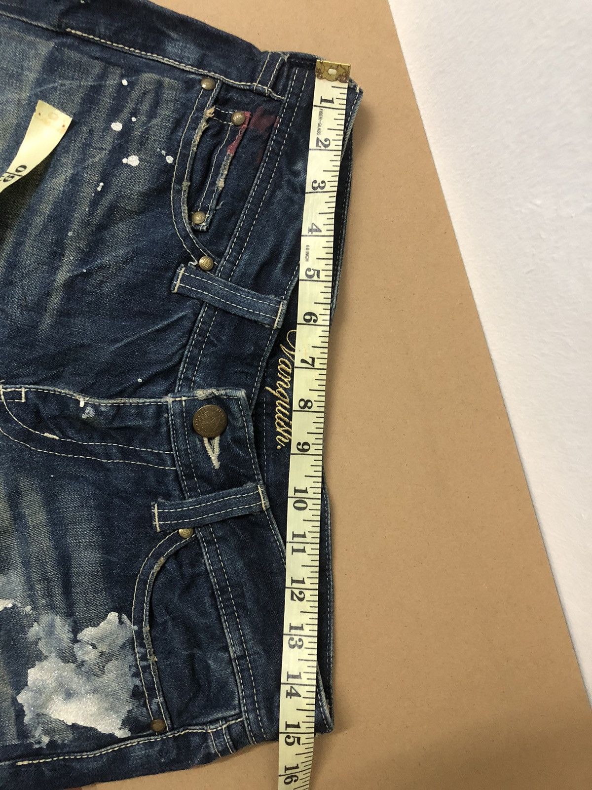 Japanese Brand × Vanquish Vanquish Destroyed Mud Wash Painted Jeans Size US 30 / EU 46 - 13 Thumbnail