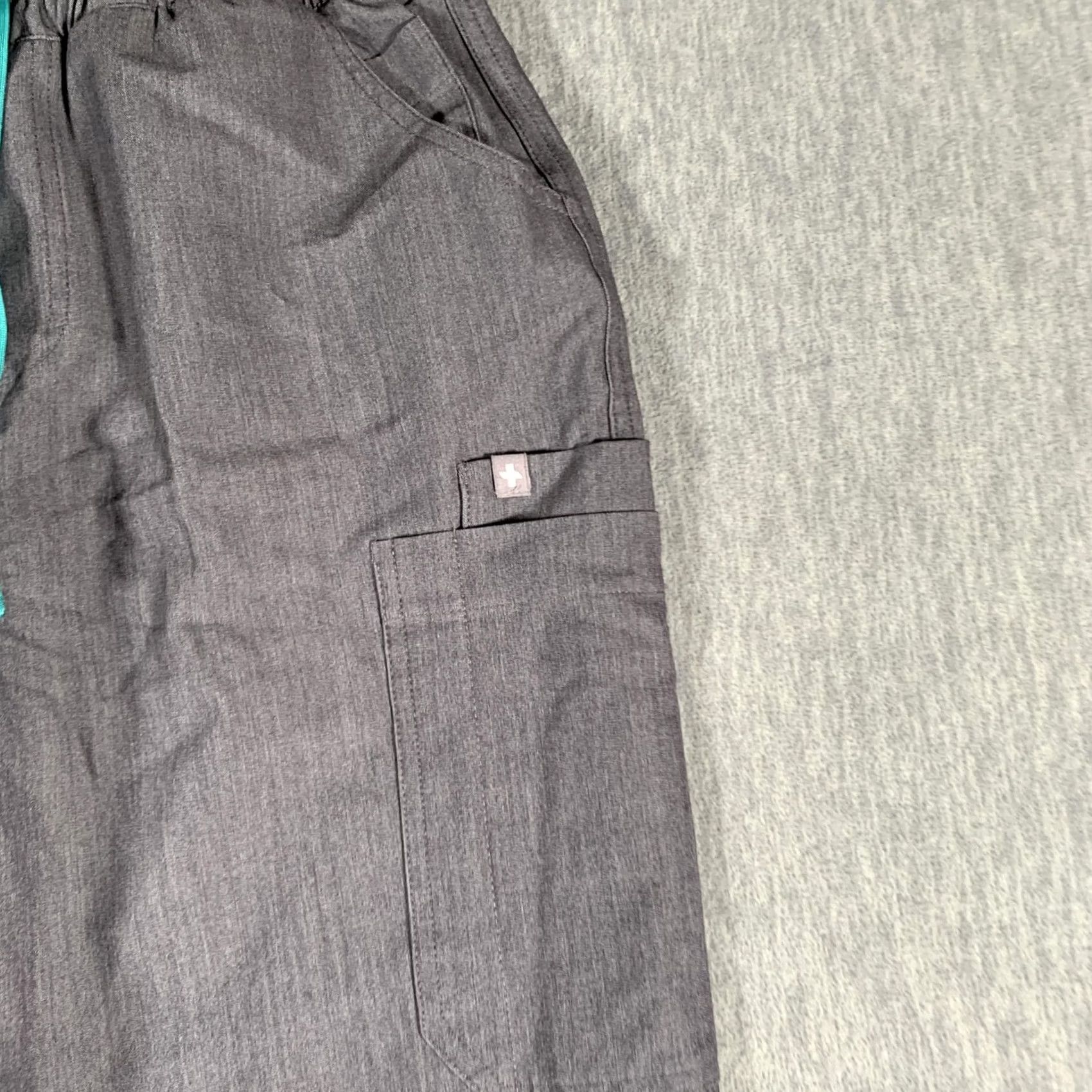 Vintage FIGS Scrub Pants Womens XS Gray Technical Collection Drawstring Cargo Pockets Size 26" / US 2 / IT 38 - 4 Thumbnail