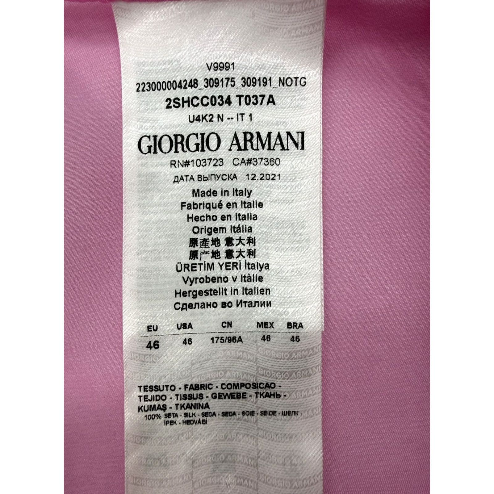 Giorgio Armani GIORGIO ARMANI Magenta Silk Dress—Womens Sleeveless Knee-length 46, BNWT, Crew Neck, Solid, Formal, Italy, USA Size 46, Silk Size L / US 10 / IT 46 - 4 Thumbnail