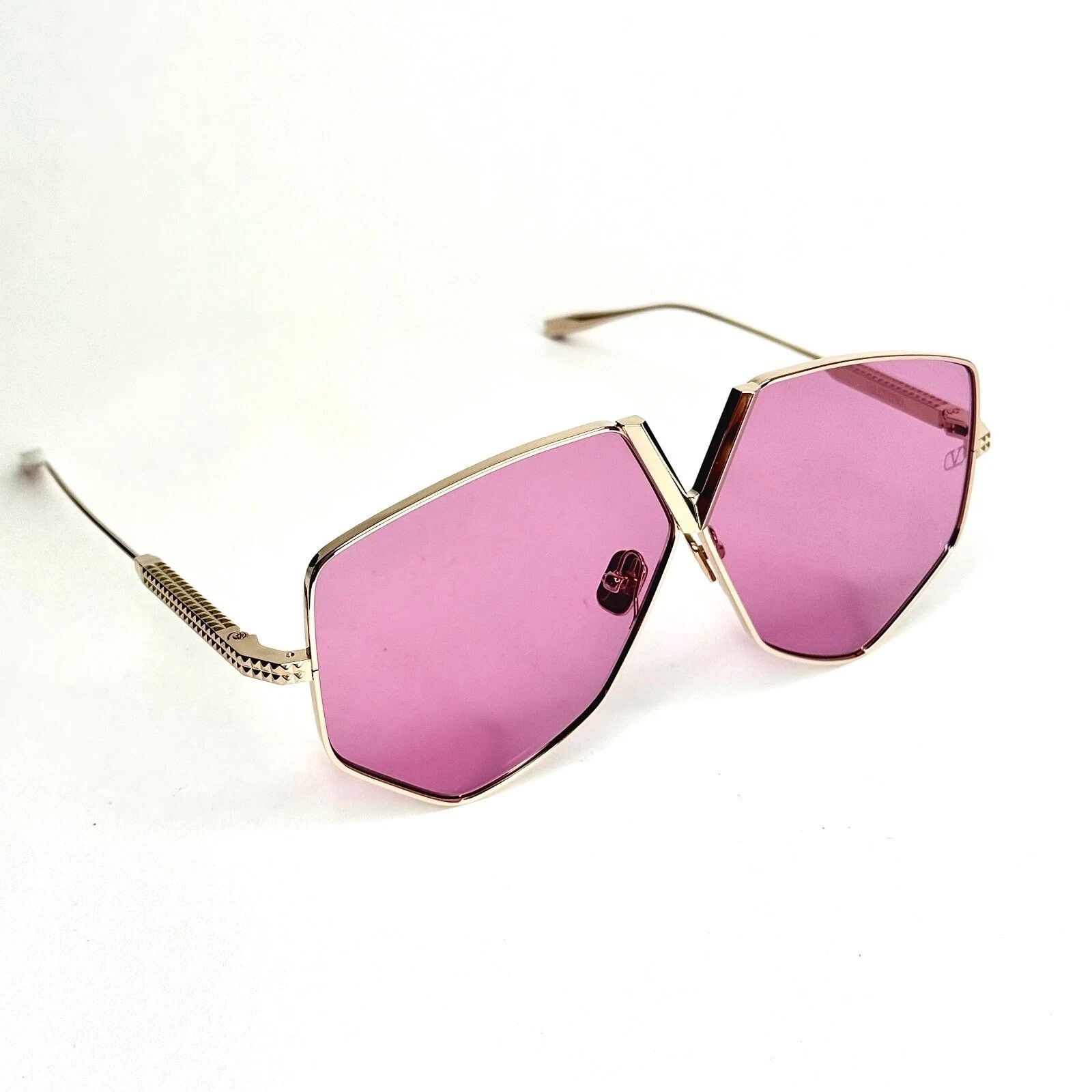 Valentino VALENTINO V HEXAGON VLS115 Gold Titanium VLS 115C Sunglass Size ONE SIZE - 6 Thumbnail