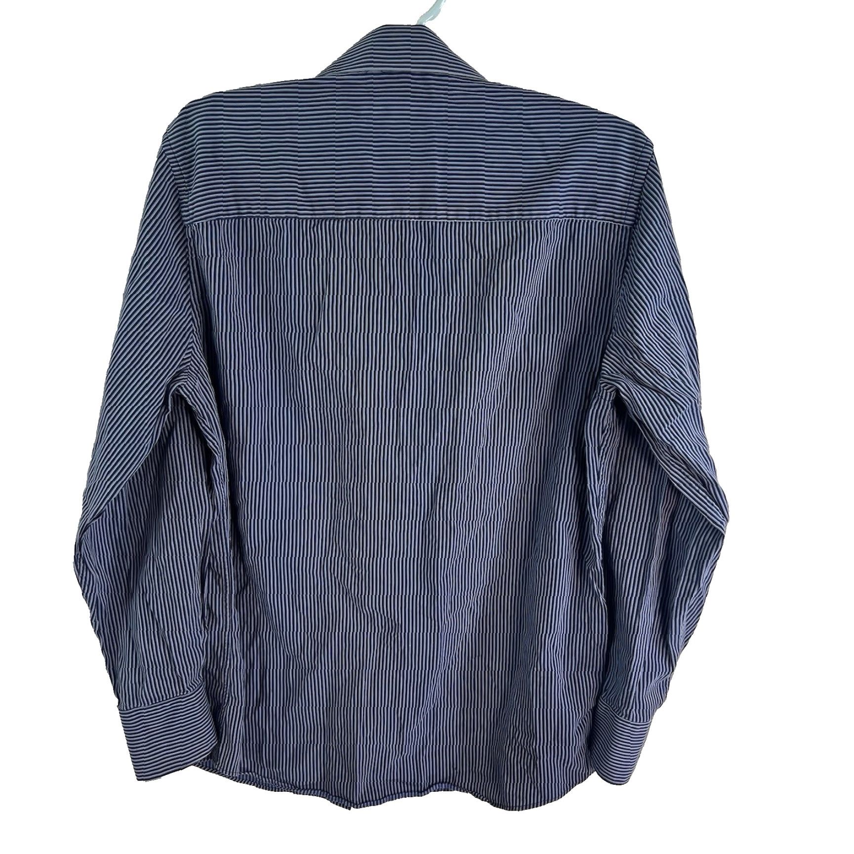 Vintage PARC 81 Striped Button-Up Shirt Slim Fit Men’s Size 16 Blue Casual Dress Size US L / EU 52-54 / 3 - 7 Thumbnail