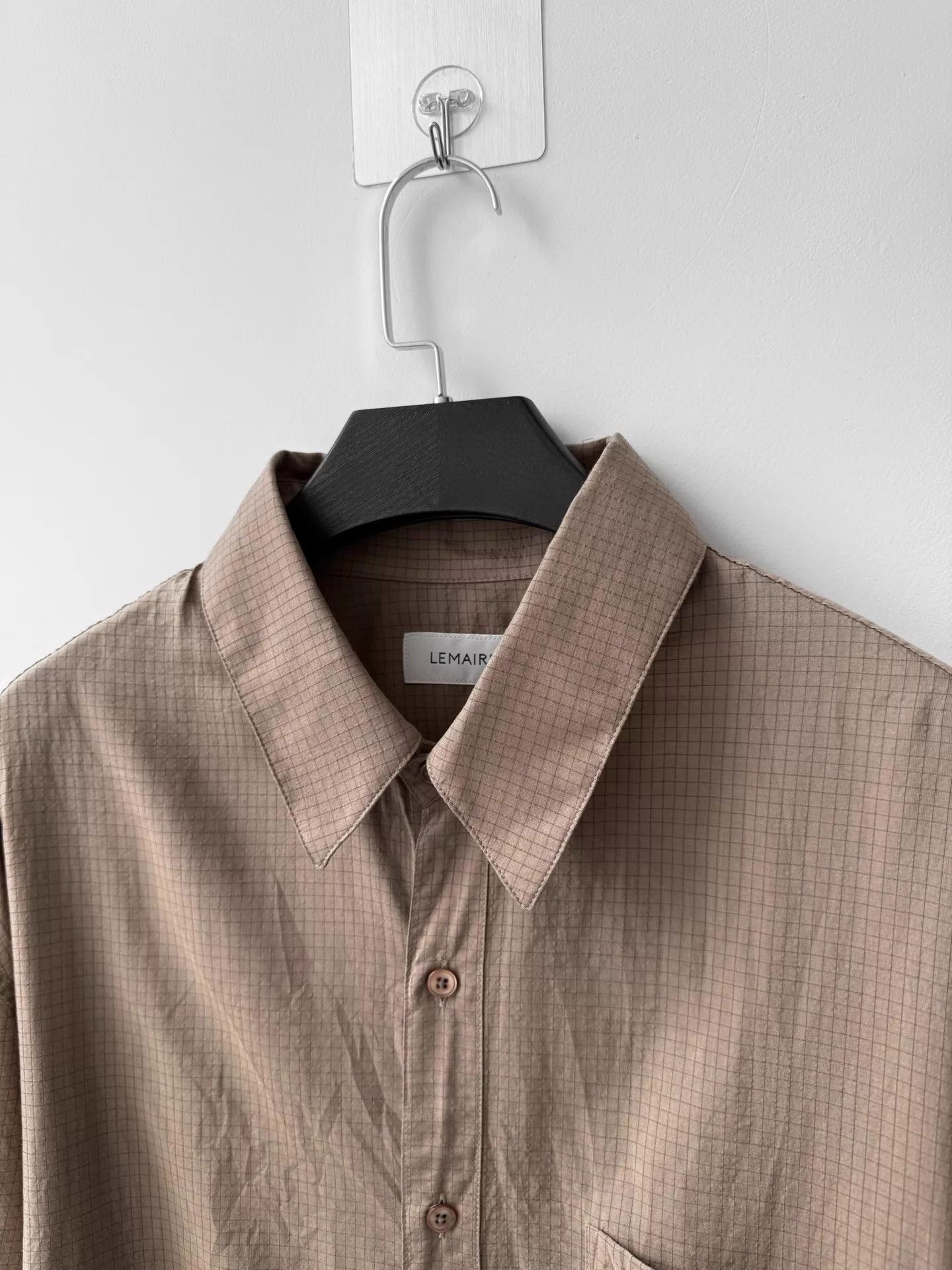 Lemaire LEMAIRE Lyocell Check Basic Shirt Size US L / EU 52-54 / 3 - 4 Thumbnail