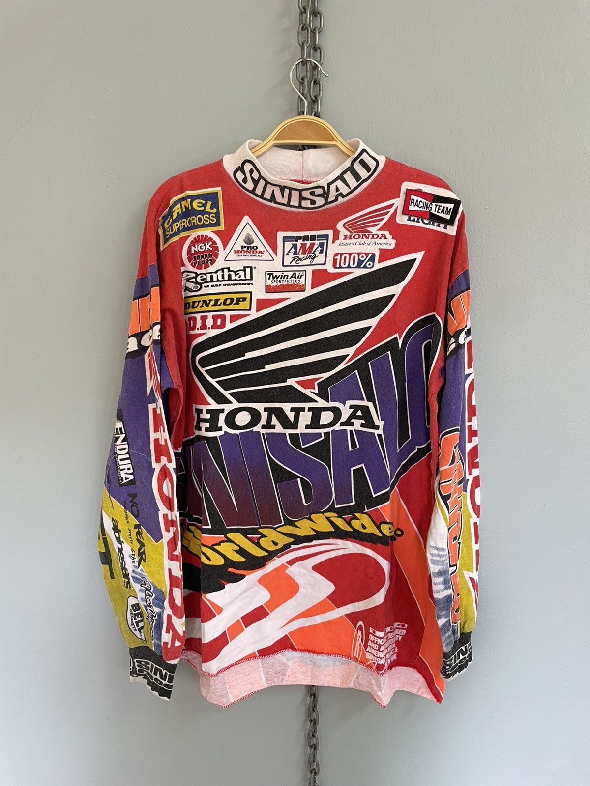 Vintage Vintage 90s Sinisalo Worldwide racing motocross jersey Size US L / EU 52-54 / 3 - 1 Thumbnail