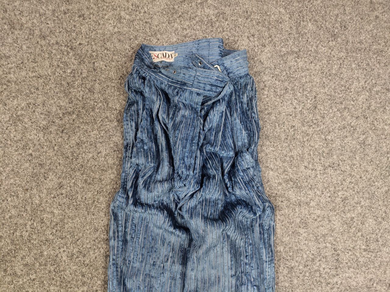 Escada Vintage Escada By Margaretha Ley Corduroy Velour Blue Pants Size 38" / US 16 / IT 52 - 6 Thumbnail