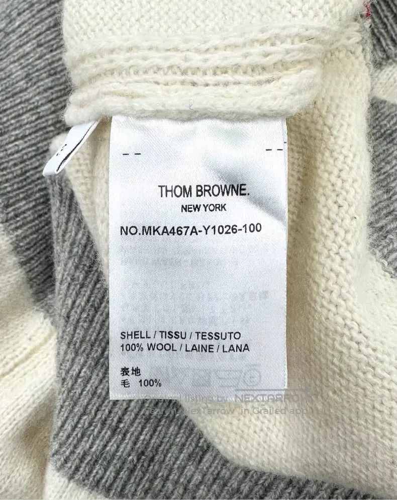 Thom Browne Thom Browne White and gray patched classic four-striped wo Size US L / EU 52-54 / 3 - 4 Thumbnail