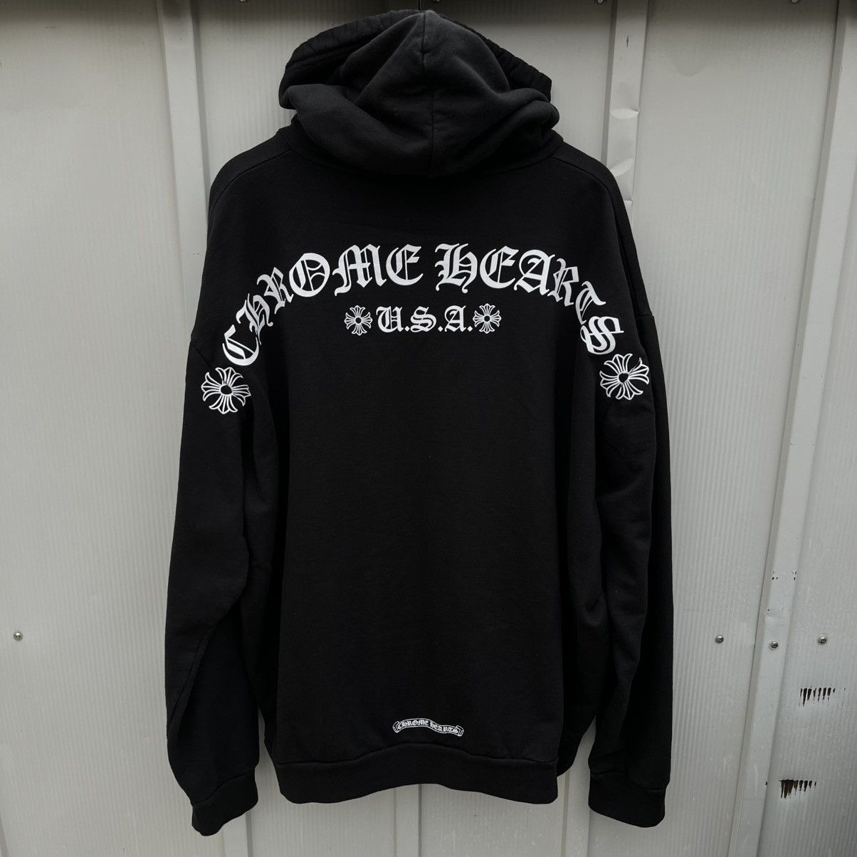 Chrome Hearts × Designer SS24 Chrome Hearts USA Shoulder Logo Black Hoodie Sz XXL Size US XXL / EU 58 / 5 - 2 Thumbnail
