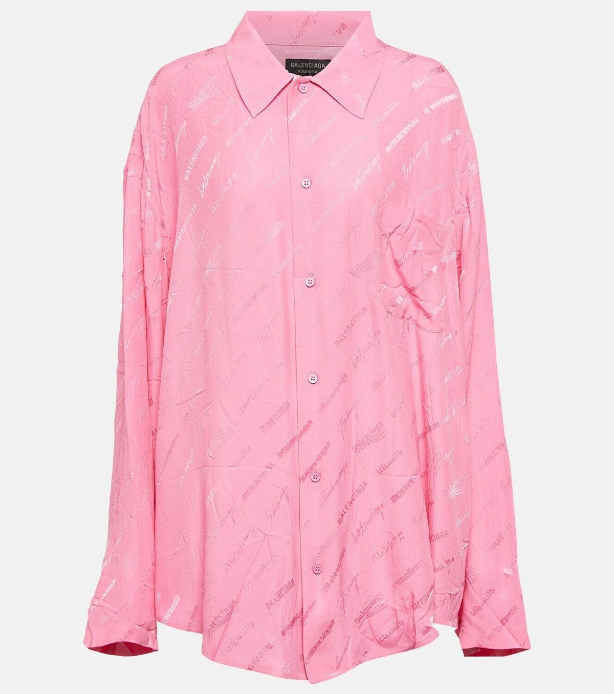 Balenciaga o1la1rc1a1024 Logomania All Over Minimal Shirt Large Fit Size S / US 4 / IT 40 - 1 Thumbnail