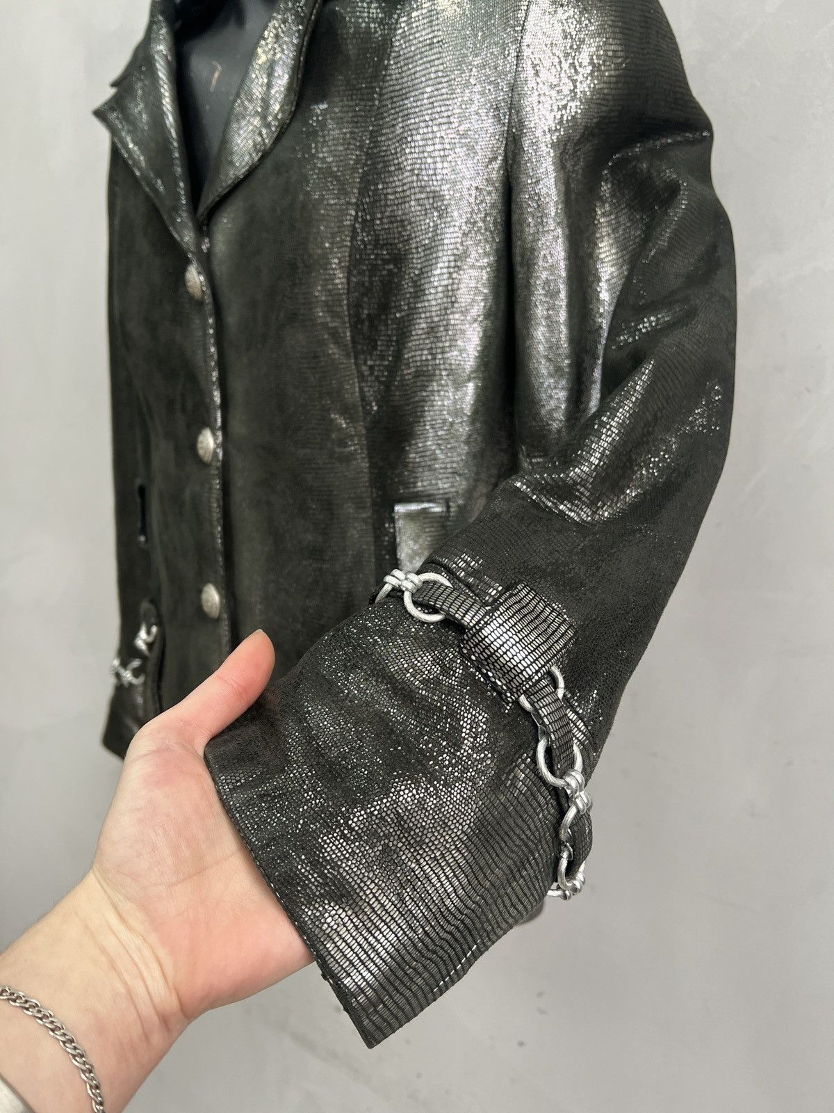 Hysteric Glamour gothic mettalic leather blazer y2k style if six was nine Size US S / EU 44-46 / 1 - 4 Thumbnail
