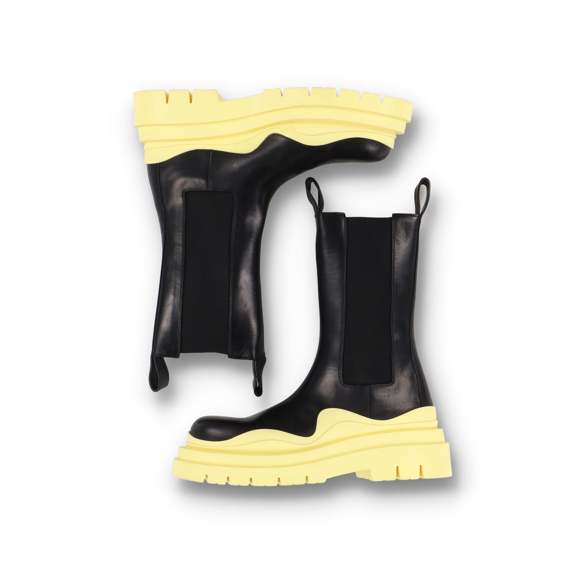 Bottega Veneta Black Yellow Tire Chelsea Boots Size US 11 / IT 41 - 4 Thumbnail