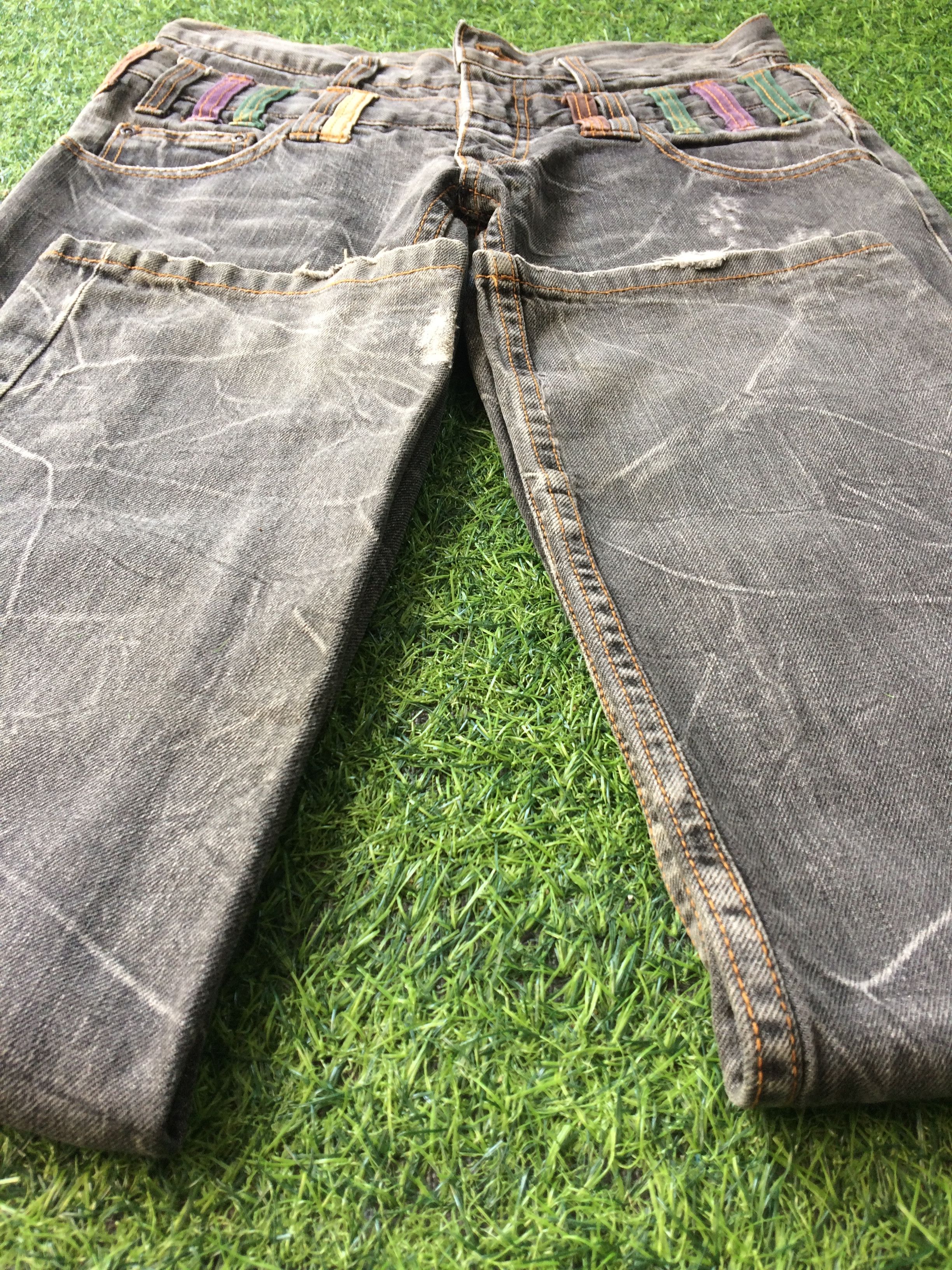 Japanese Brand Distressed Japanese Double Waist Denim #D-670 Size US 29 - 6 Thumbnail