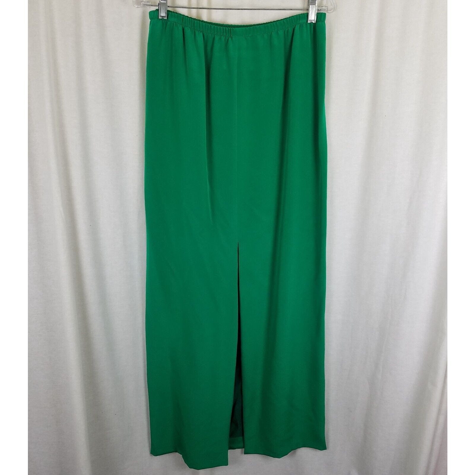 Vintage Mark Heister Silk Maxi Skirt Suit Scarf Formal Emerald Green Size L / US 10 / IT 46 - 7 Thumbnail