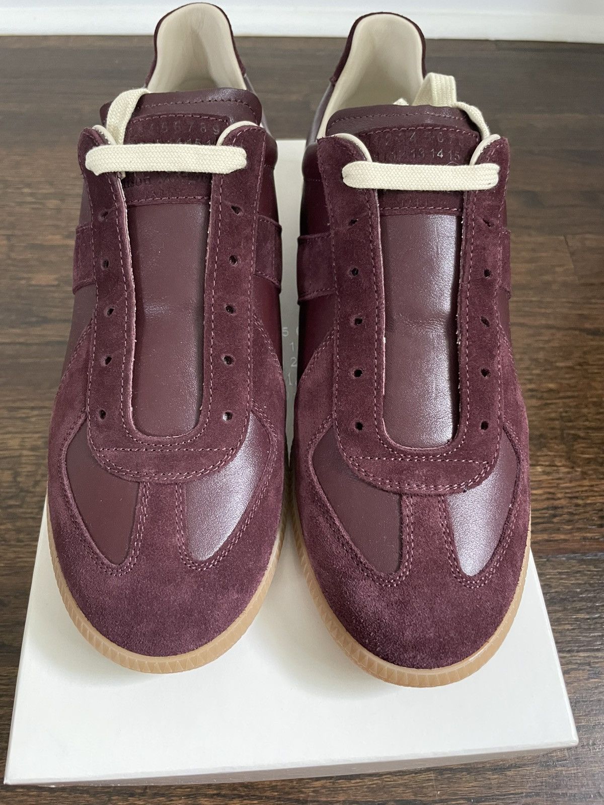 Maison Margiela Maison Margiela Replica Low Top ‘Deep Red’ — Size 42EU / 9US Size US 9 / EU 42 - 1 Thumbnail
