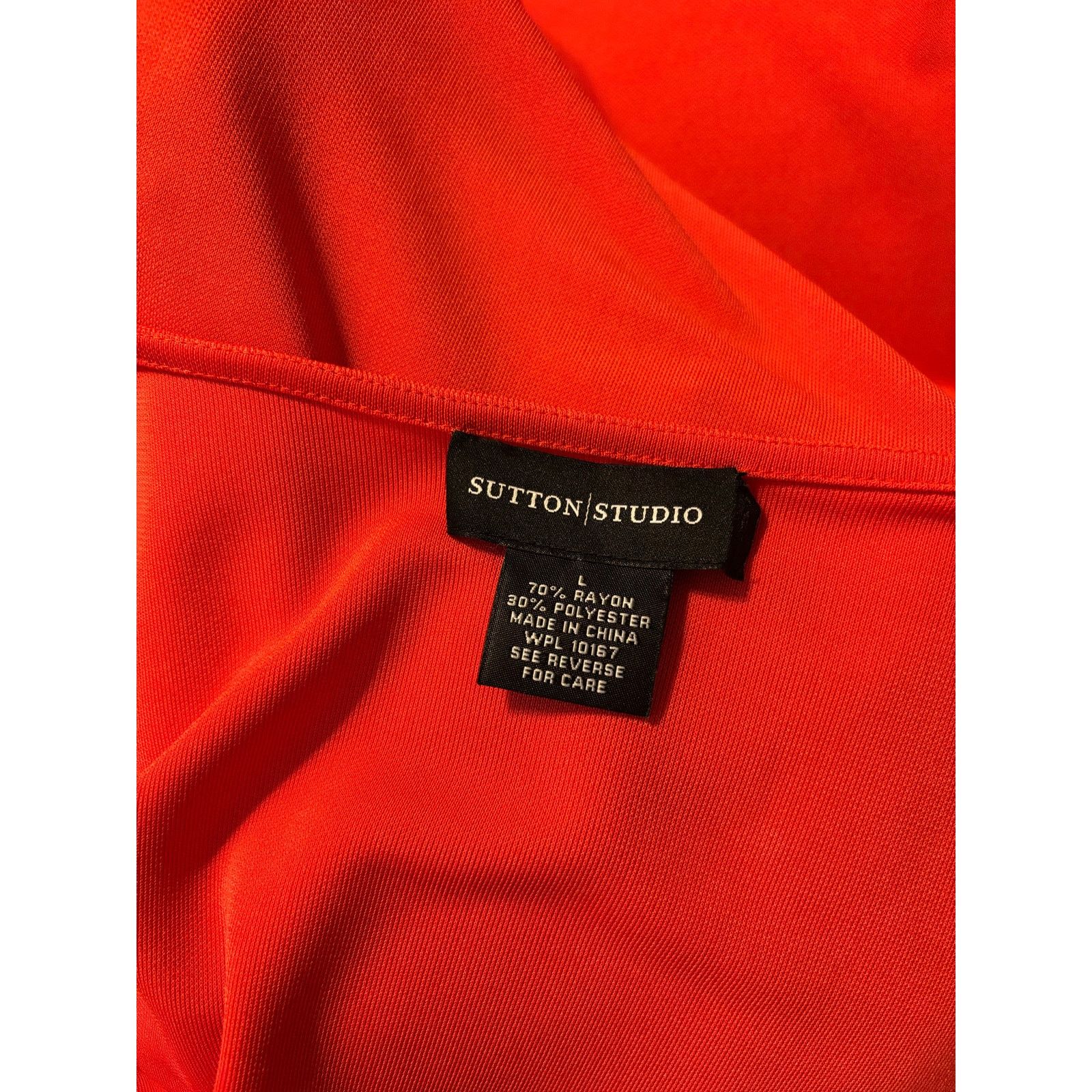 The Unbranded Brand Sutton Studio Red Knee-Length True Wrap Dress Size Large Size L / US 10 / IT 46 - 9 Thumbnail